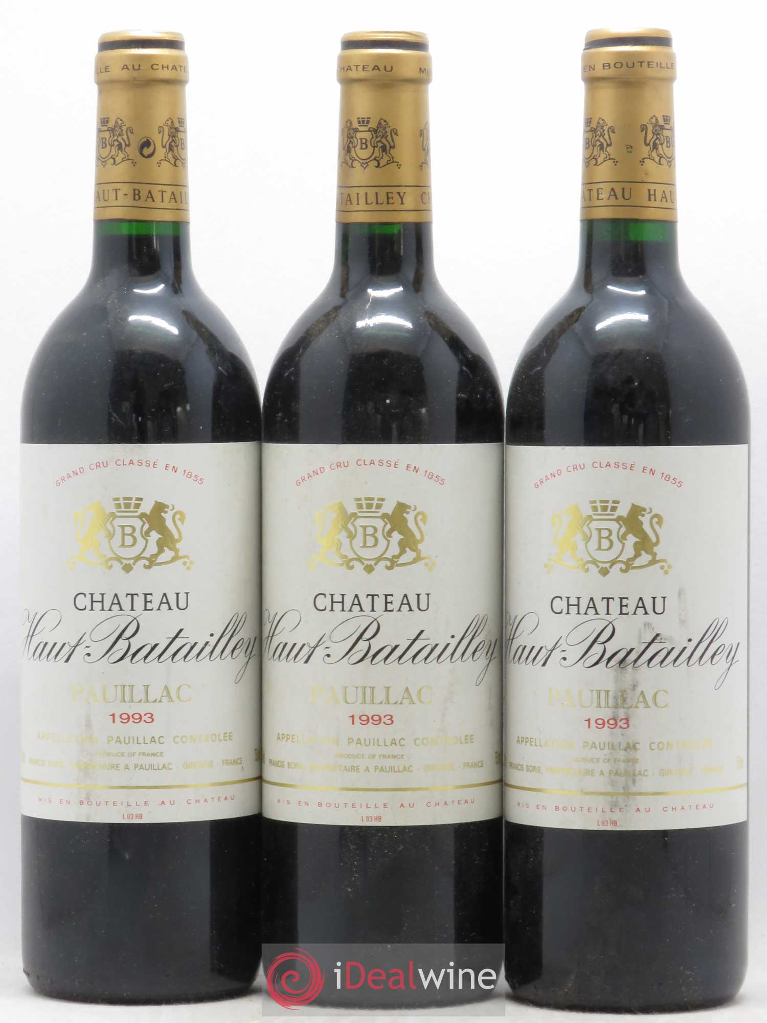 Château Haut Batailley 5ème Grand Cru Classé 1993 - Lot de 3 bouteilles - 0