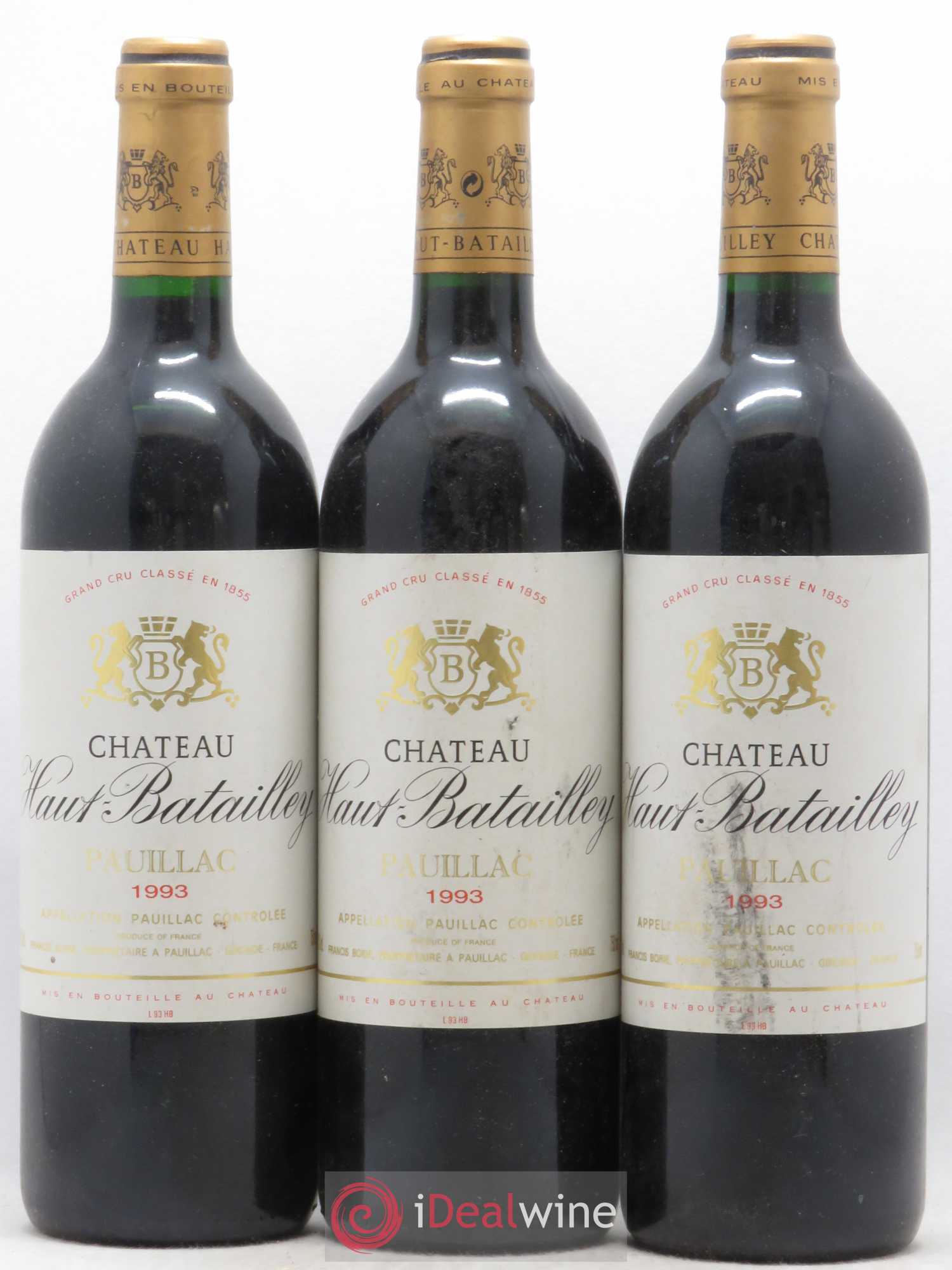 Château Haut Batailley 5ème Grand Cru Classé 1993 - Lot de 3 bouteilles - 0