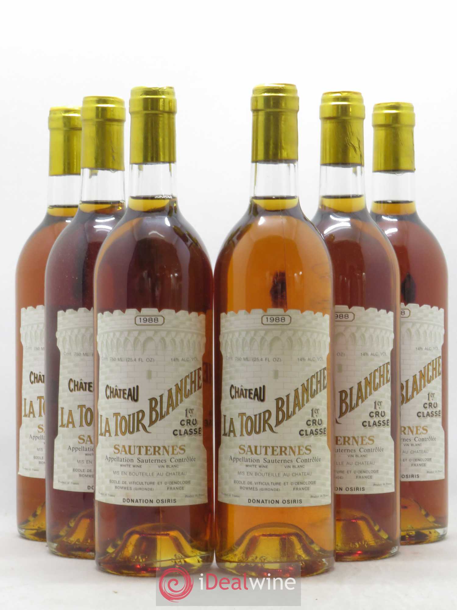 Château la Tour Blanche 1er Grand Cru Classé 1988 - Lotto di 6 bottiglie - 0