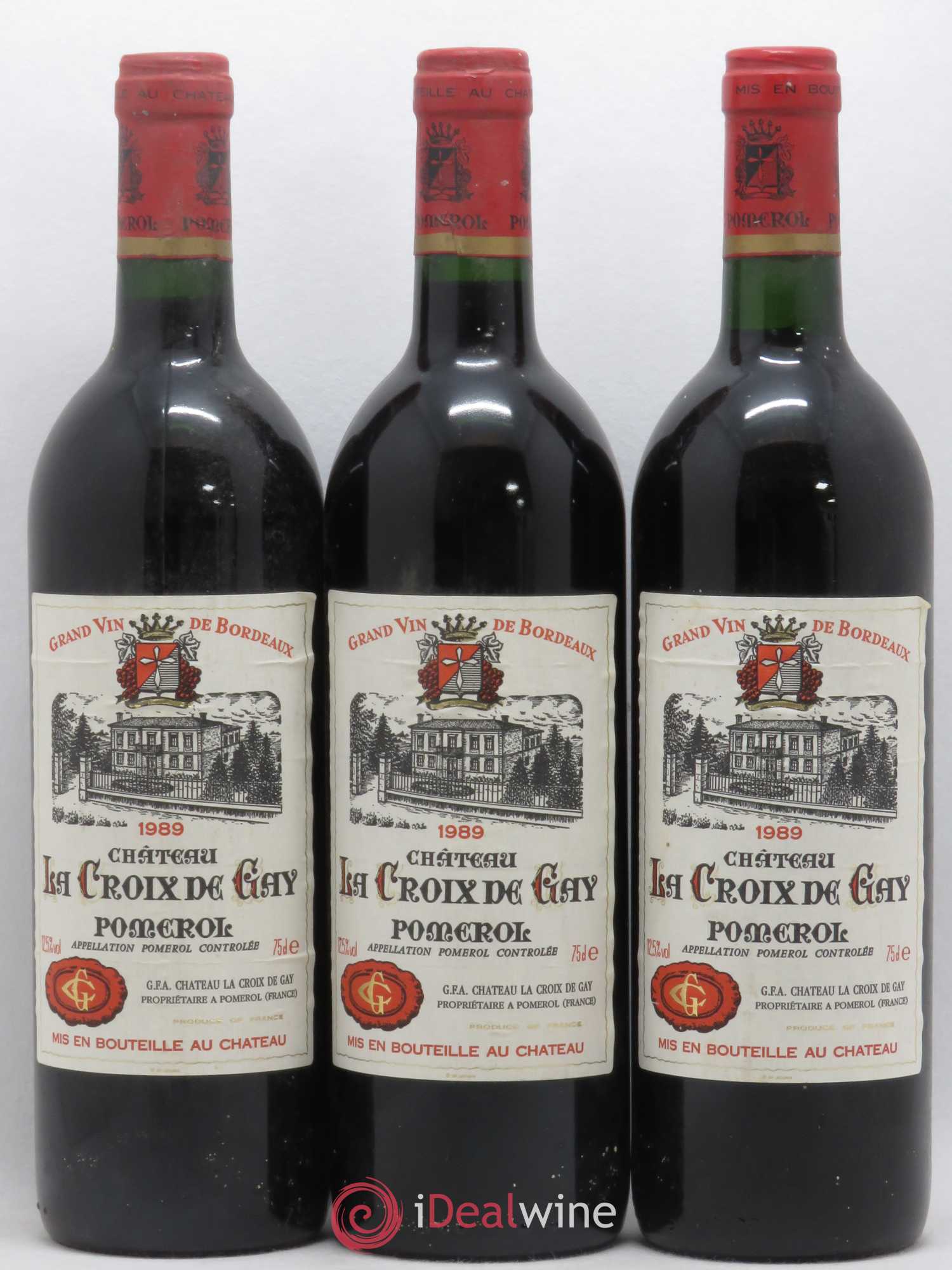 Château la Croix de Gay 1989 - Lot de 3 bouteilles - 0