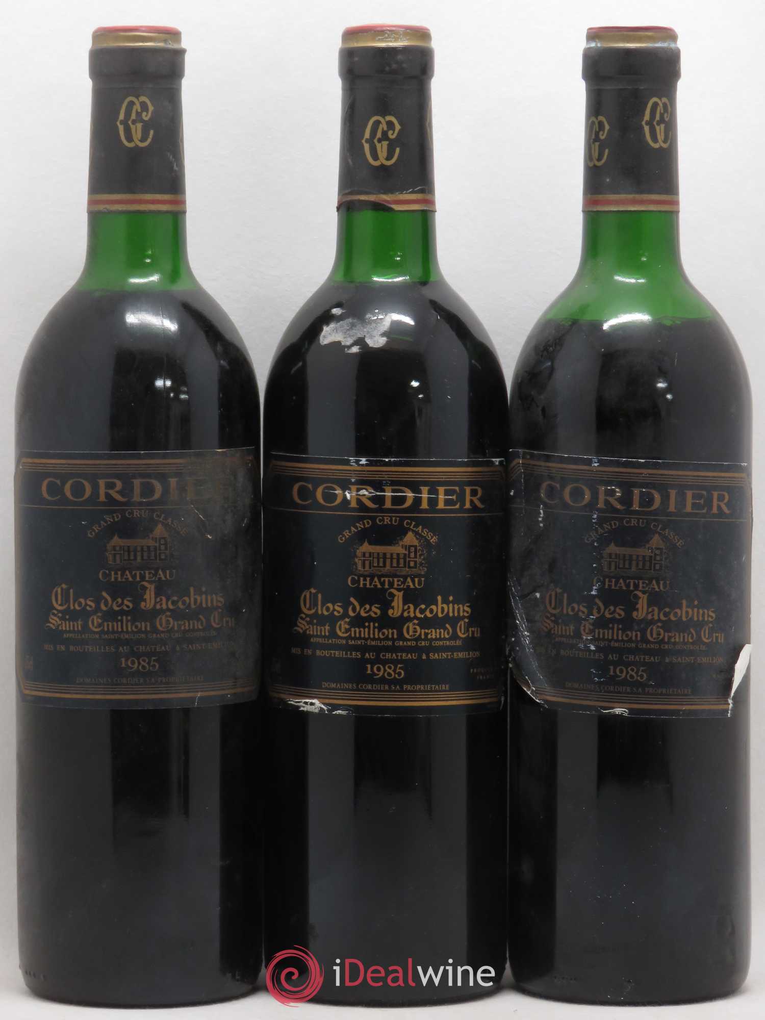 Château Clos des Jacobins Grand Cru Classé 1985 - Lot de 3 bouteilles - 0