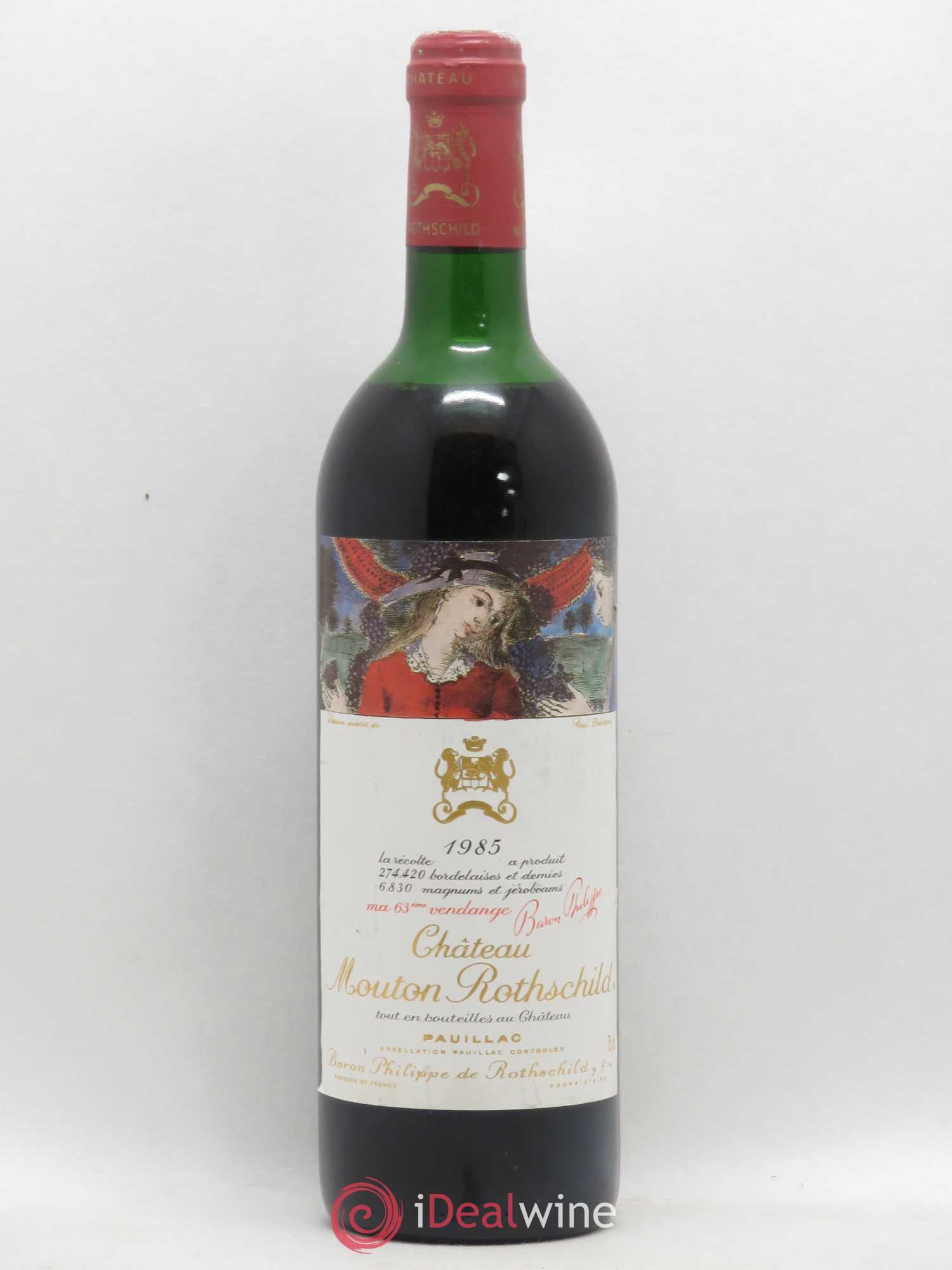 Château Mouton Rothschild 1er Grand Cru Classé 1985 - Lot de 1 bouteille - 0