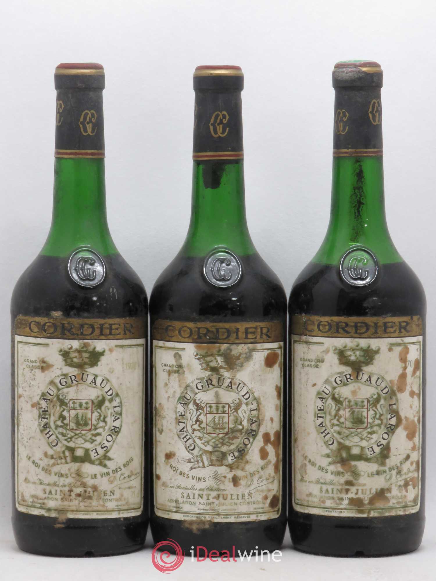 Château Gruaud Larose 2ème Grand Cru Classé 1970 - Lot de 3 bouteilles - 0
