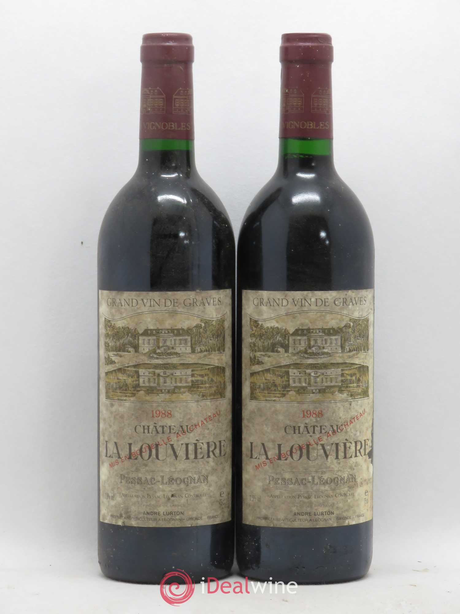 Château la Louvière 1988 - Lot de 2 bouteilles - 0