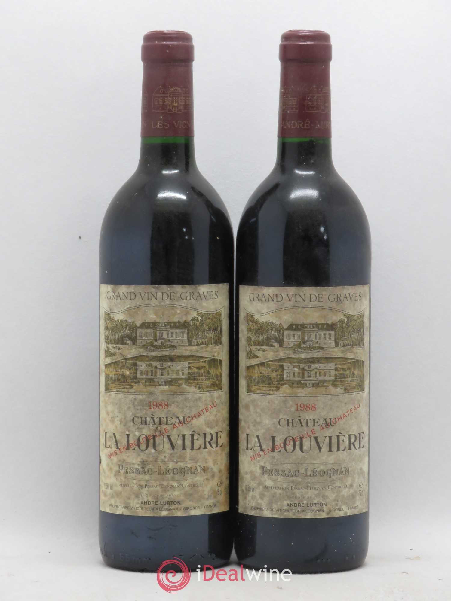 Château la Louvière 1988 - Lot de 2 bouteilles - 0