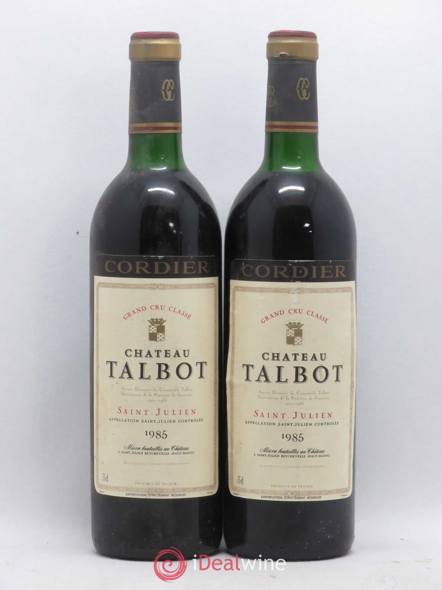 Château Talbot 4ème Grand Cru Classé 1985 - Lot de 2 bouteilles - 0