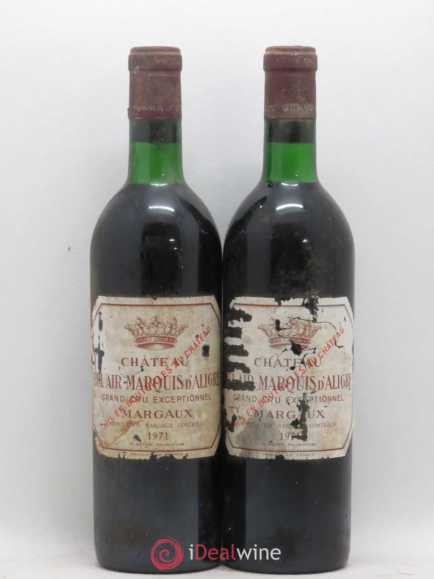 Château Bel Air Marquis d'Aligre 1971 - Lot de 2 bouteilles - 0