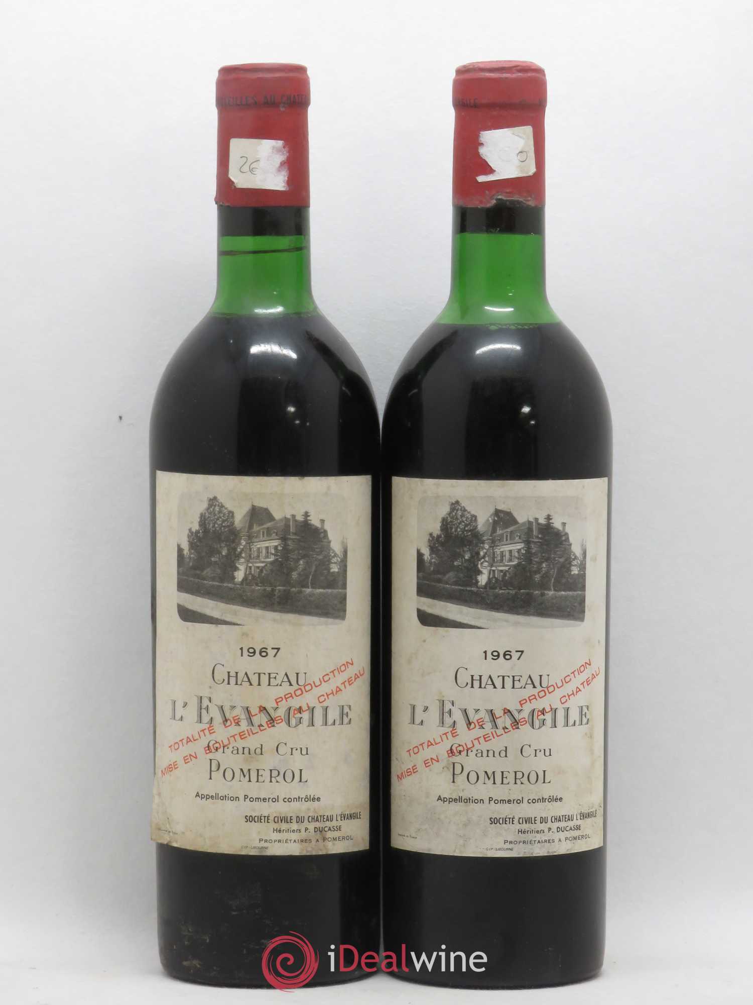 Château l' Évangile 1967 - Lot de 2 bouteilles - 0
