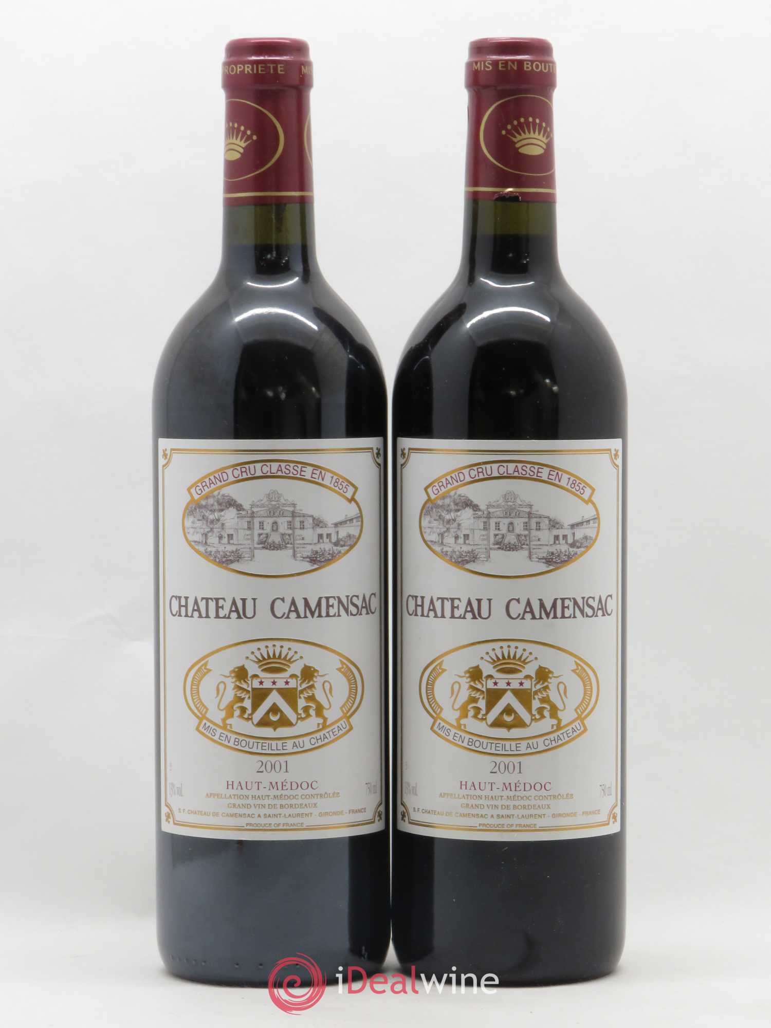 Château Camensac 5ème Grand Cru Classé 2001 - Lot de 2 bouteilles - 0