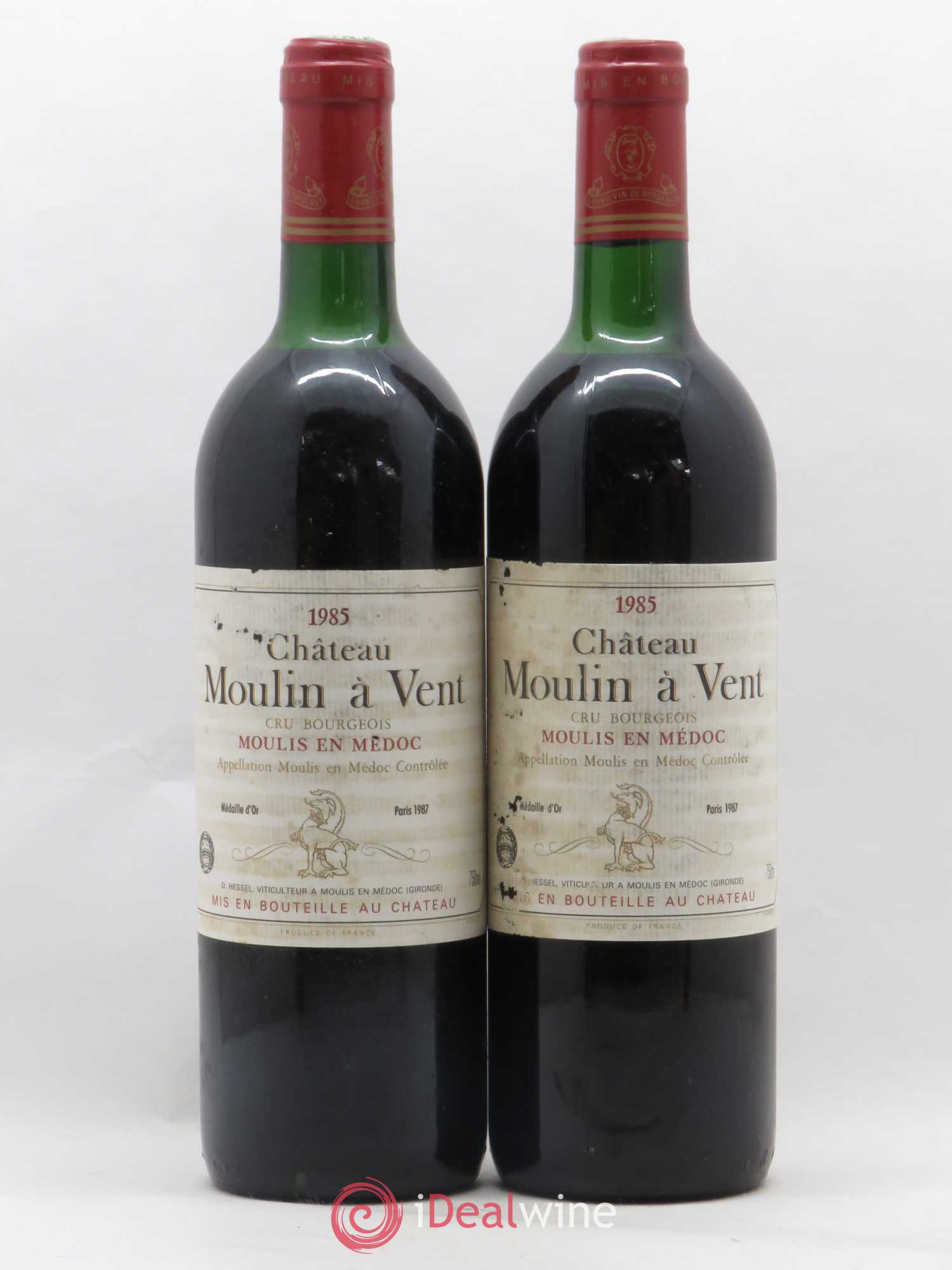 Château Moulin à Vent Cru Bourgeois 1985 - Lot de 2 bouteilles - 0