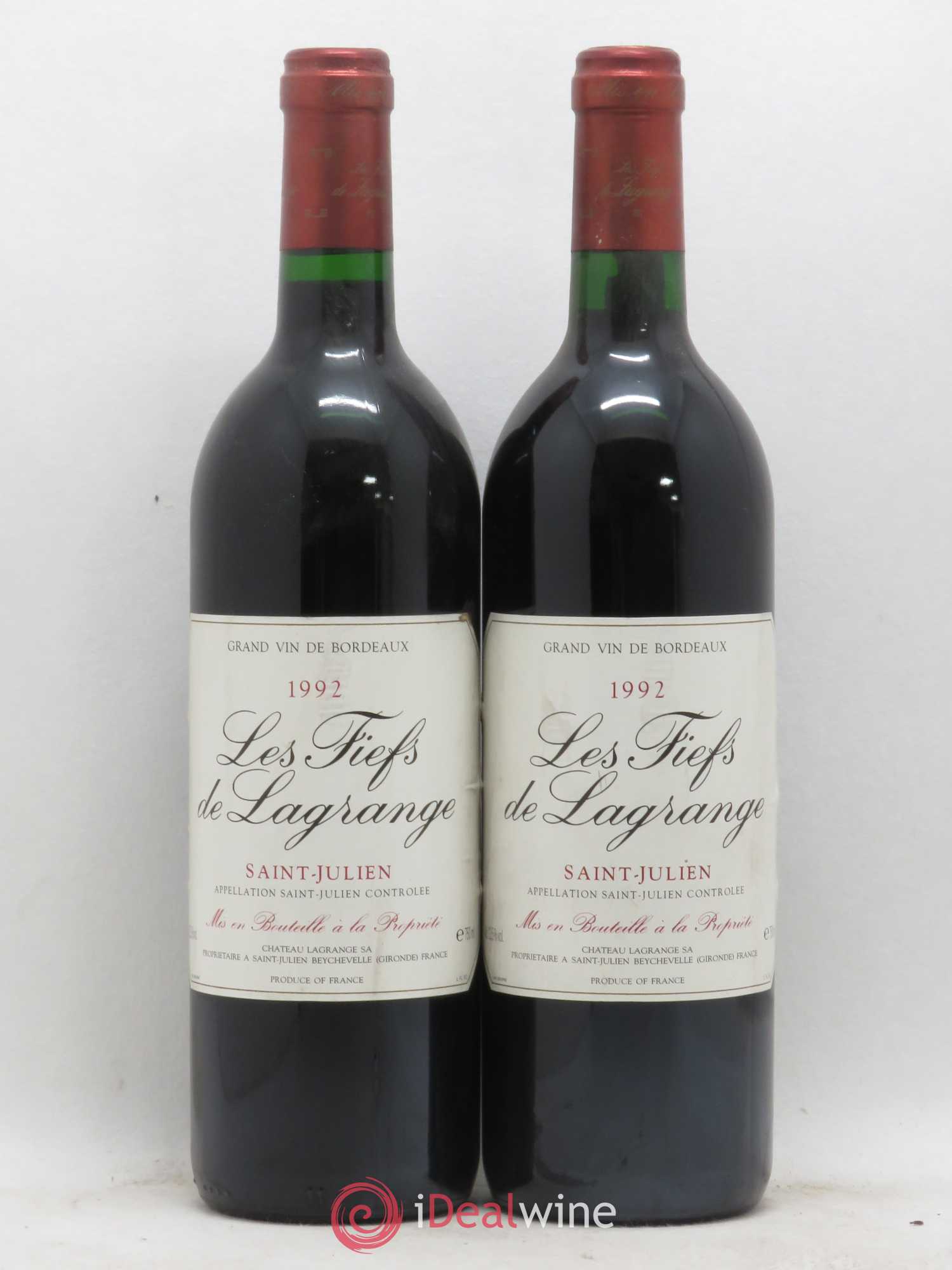 Les Fiefs de Lagrange Second Vin 1992 - Lot de 2 bouteilles - 0