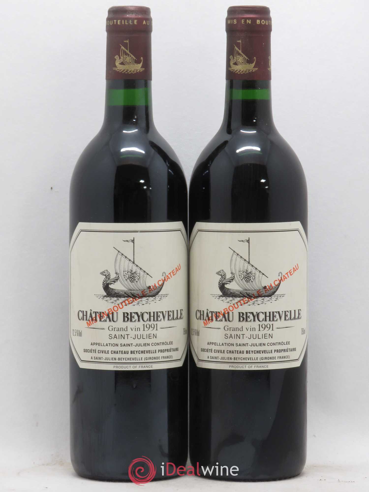 Château Beychevelle 4ème Grand Cru Classé 1991 - Lot de 2 bouteilles - 0