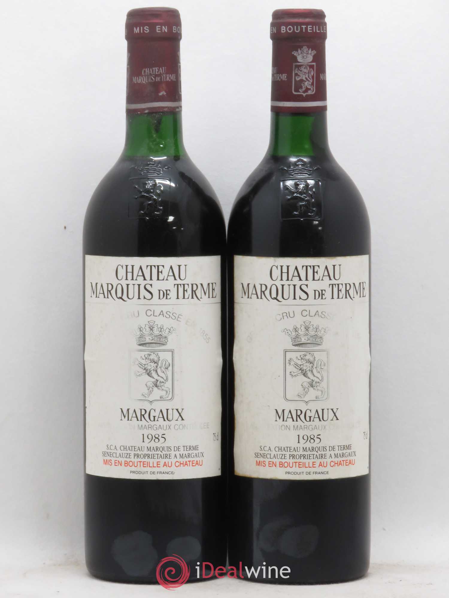 Château Marquis de Terme 4ème Grand Cru Classé 1985 - Lot de 2 bouteilles - 0