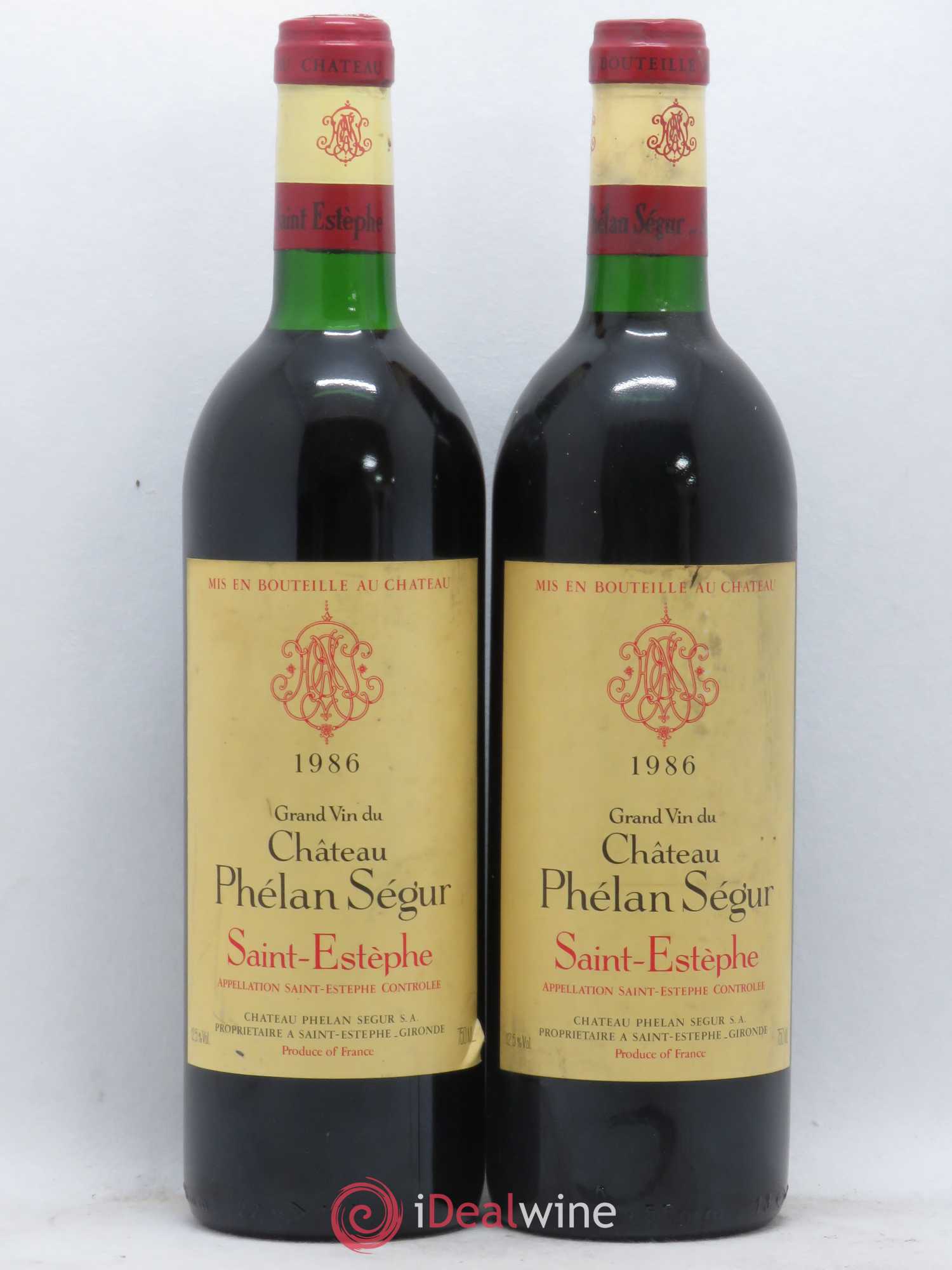 Château Phélan Ségur 1986 - Lot de 2 bouteilles - 0