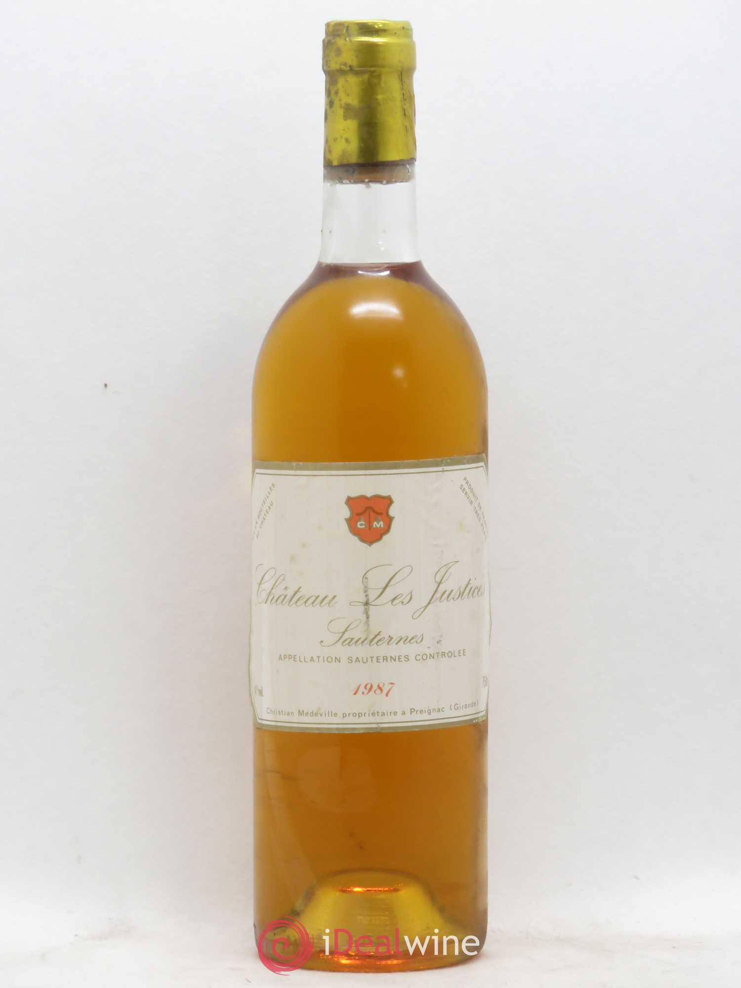 Château les Justices Cru Bourgeois 1987 - Lotto di 1 bottiglia - 0