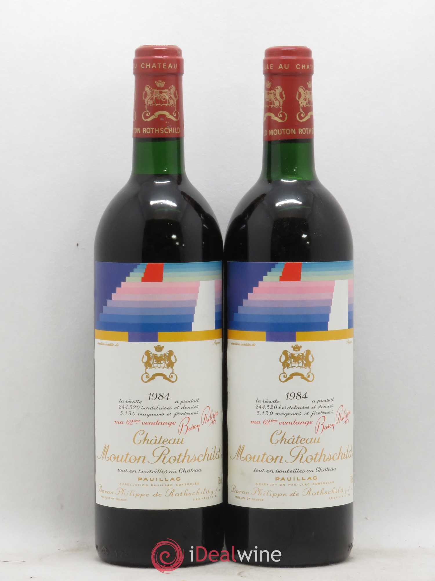 Château Mouton Rothschild 1er Grand Cru Classé 1984 - Lot de 2 bouteilles - 0