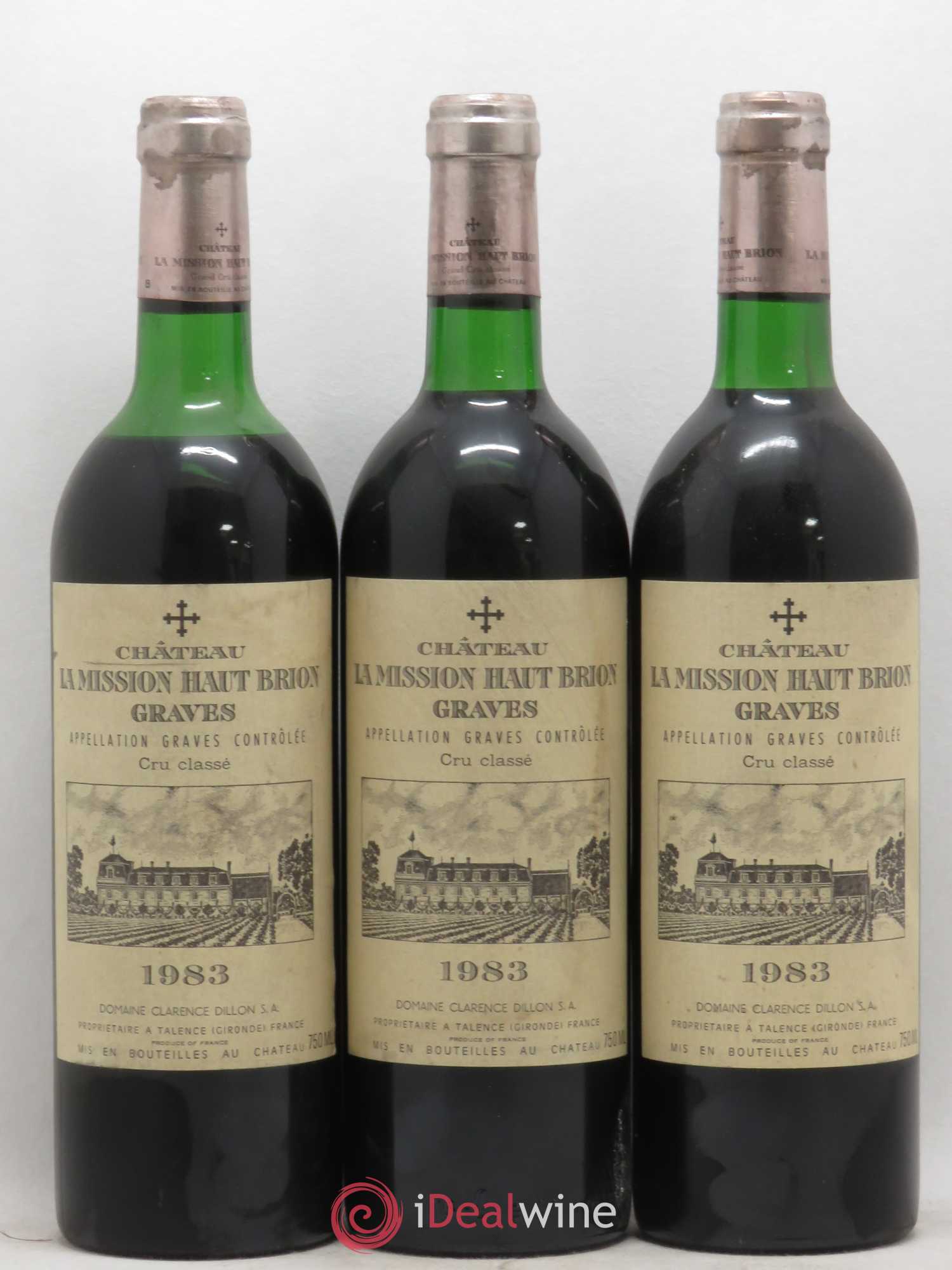 Château la Mission Haut-Brion Cru Classé de Graves 1983 - Lot de 3 bouteilles - 0