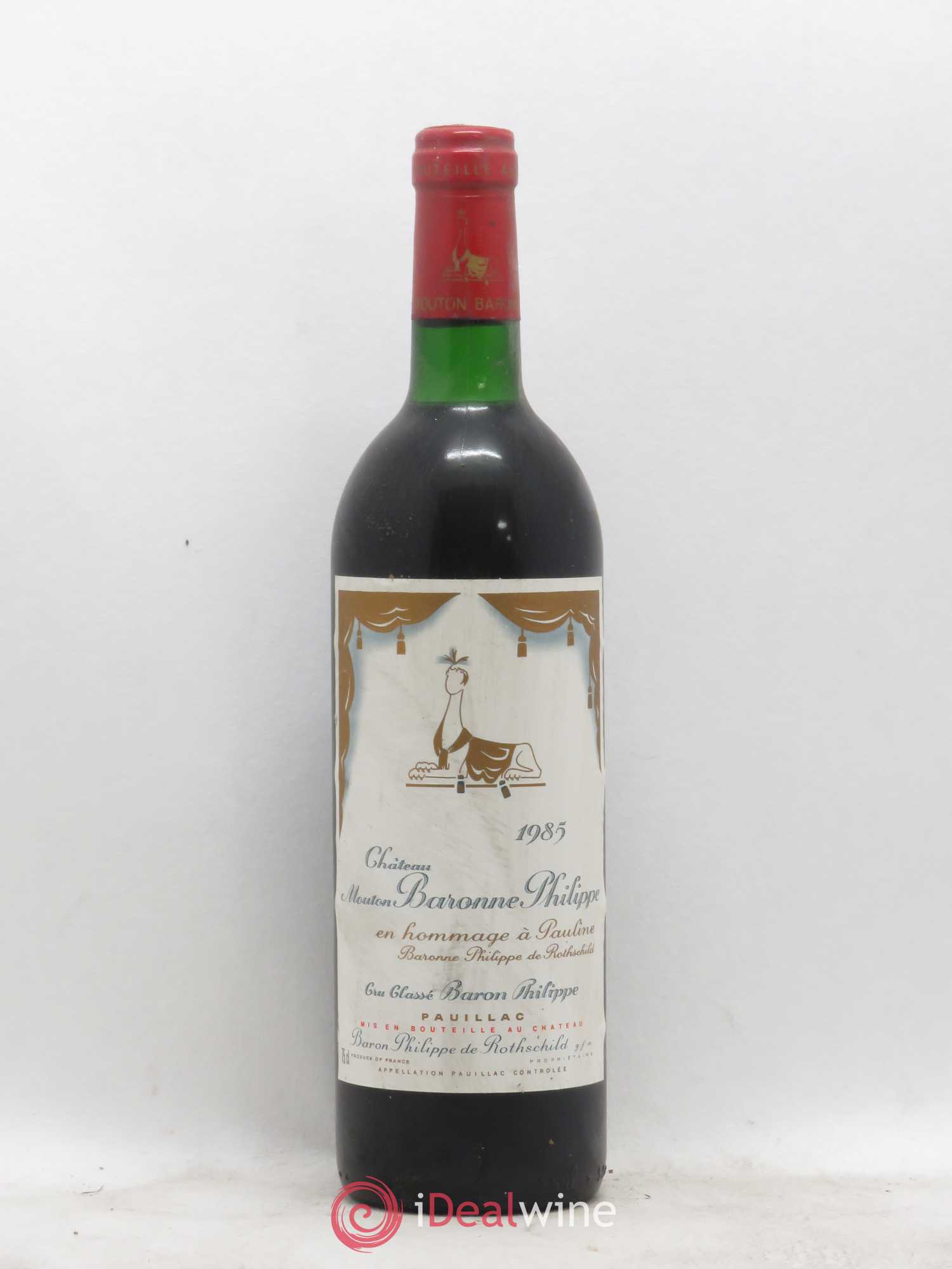 Château d' Armailhac - Mouton Baron(ne) Philippe 5ème Grand Cru Classé 1985 - Lot de 1 bouteille - 0