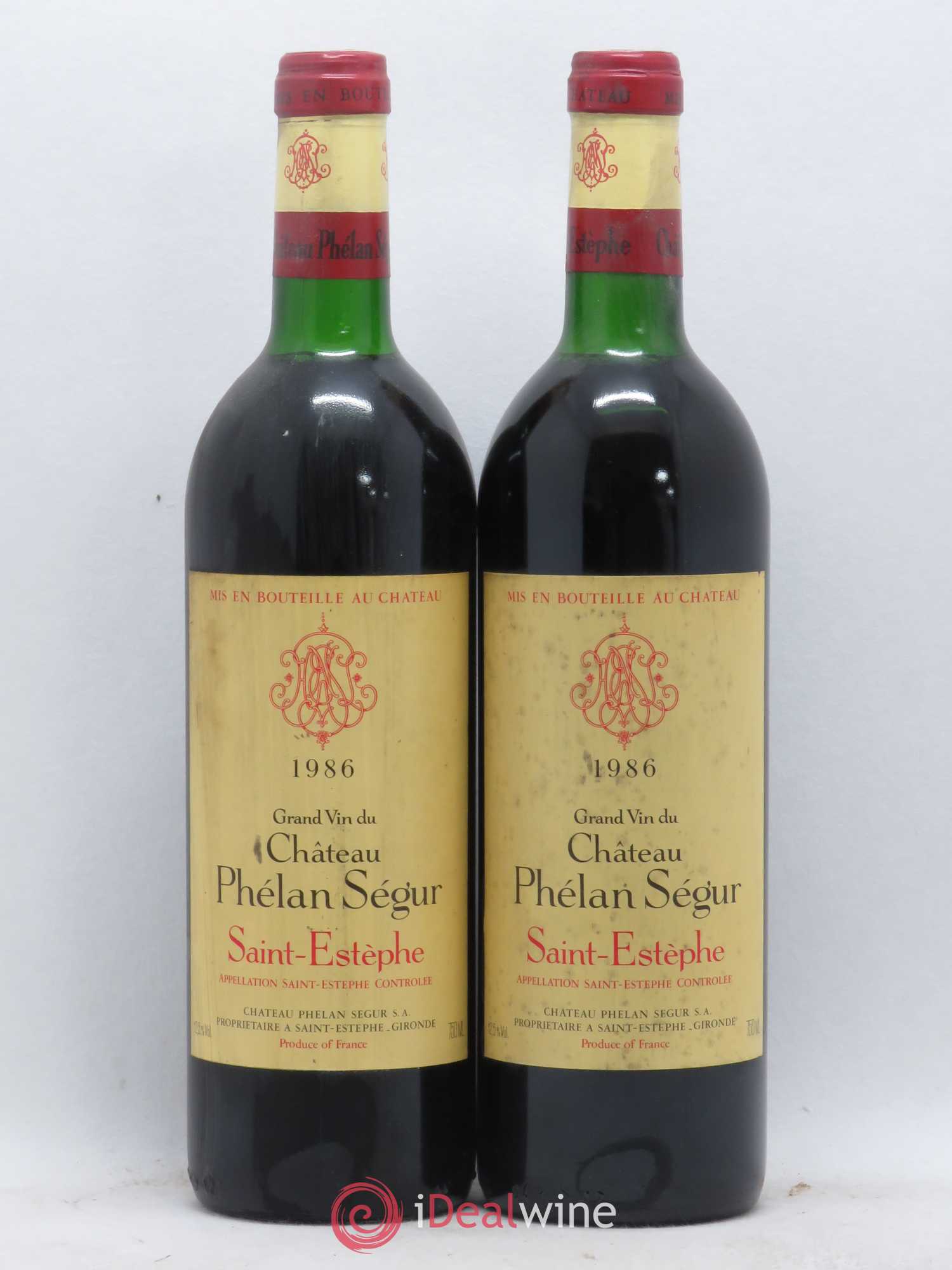 Château Phélan Ségur 1986 - Lot de 2 bouteilles - 0