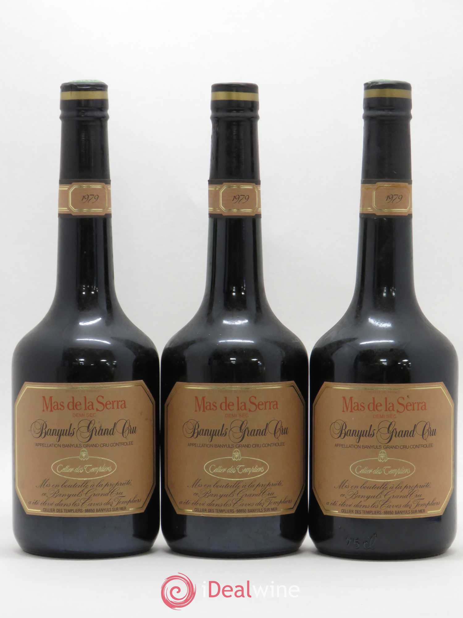 Banyuls Mas de la Serra demi-sec Cellier des Templiers Grand Cru 1979 - Posten von 3 Flaschen - 0