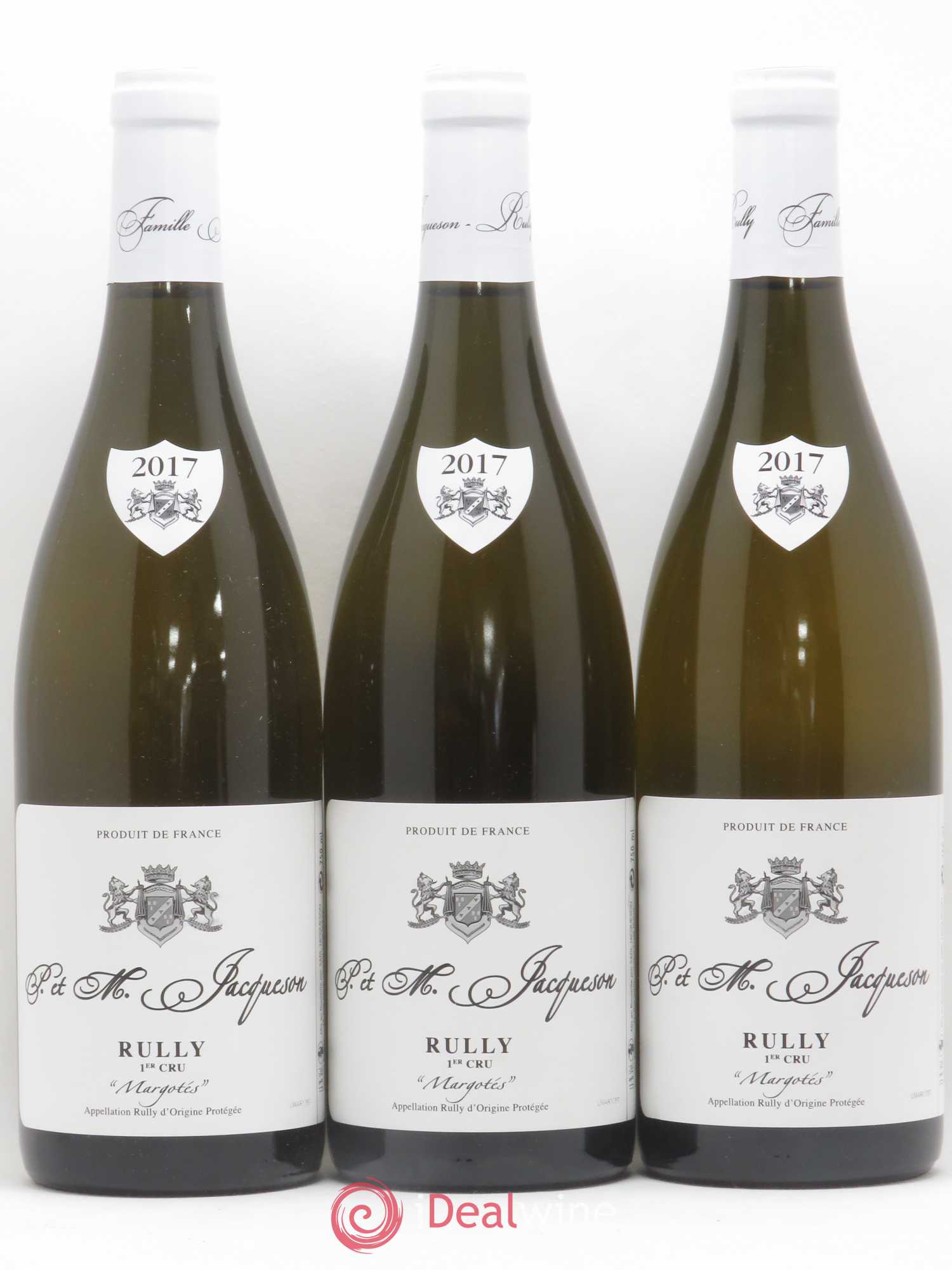 Rully 1er Cru Margotés Paul & Marie Jacqueson 2017 - Lot de 3 bouteilles - 0