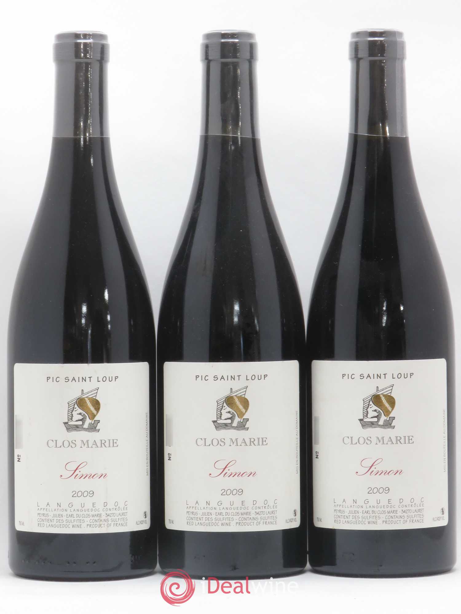 Pic Saint-Loup Clos Marie Cuvée Simon Christophe Peyrus et Françoise Julien 2009 - Lot de 3 bouteilles - 0