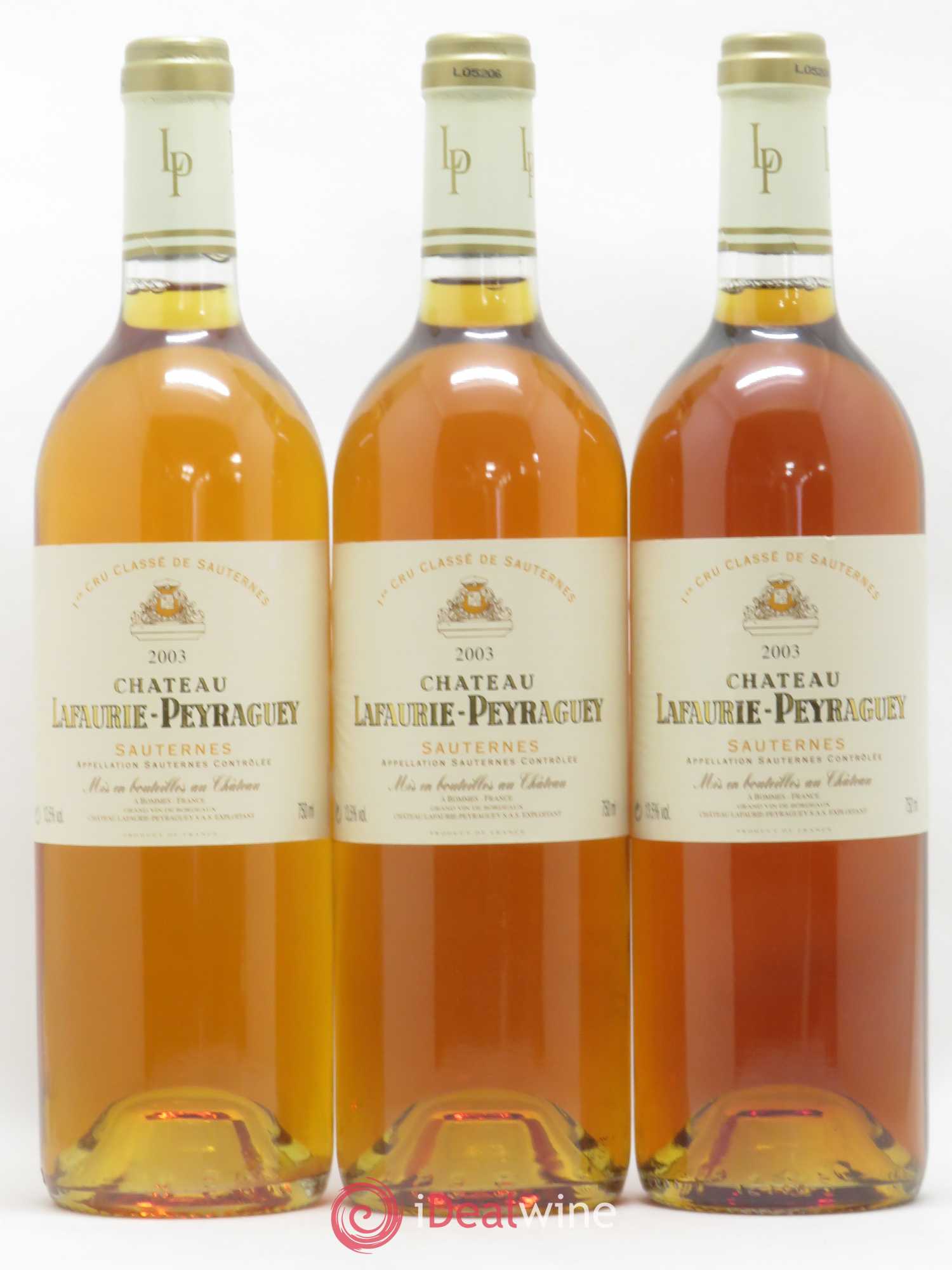 Château Lafaurie-Peyraguey 1er Grand Cru Classé 2003 - Lotto di 3 bottiglie - 0