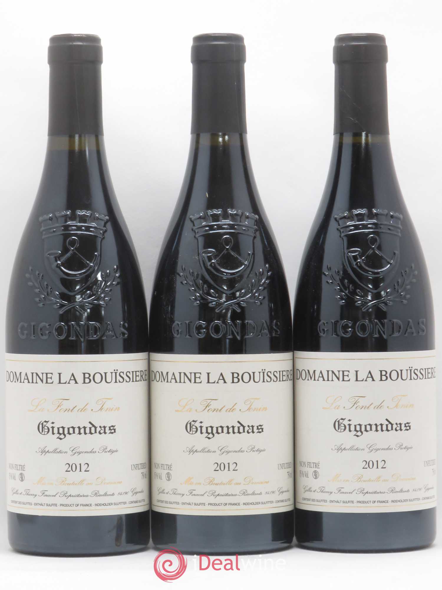 Gigondas La Font de Tonin La Bouïssière 2012 - Lot de 3 bouteilles - 0