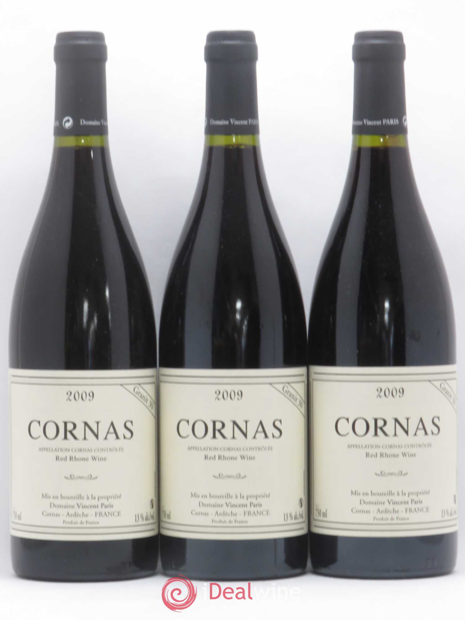 Cornas Granit 30 Vincent Paris 2009 - Lot de 3 bouteilles - 0