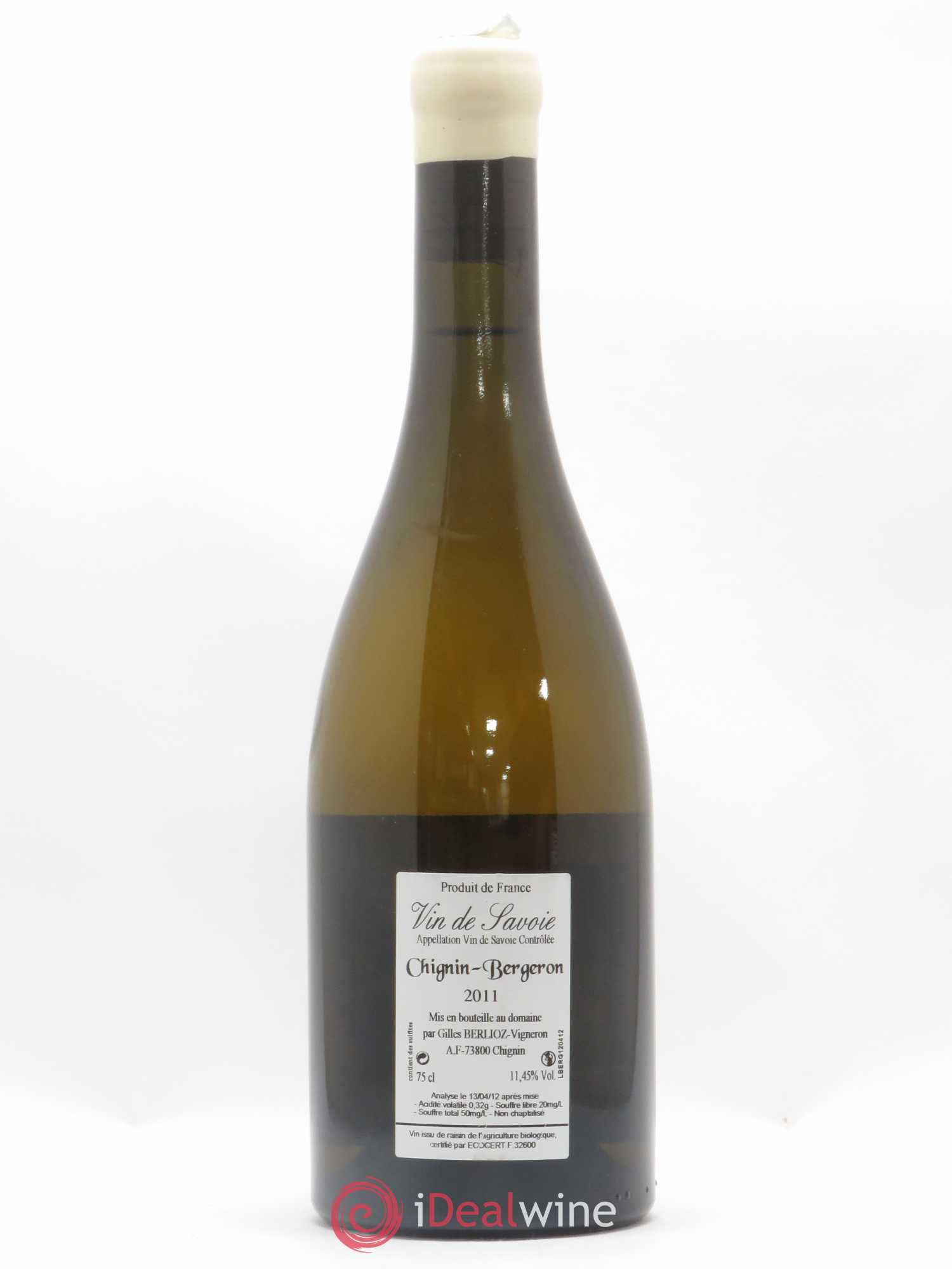 Vin de Savoie Chignin-Bergeron Les Fripons Gilles Berlioz 2011 - Lot de 1 bouteille - 1