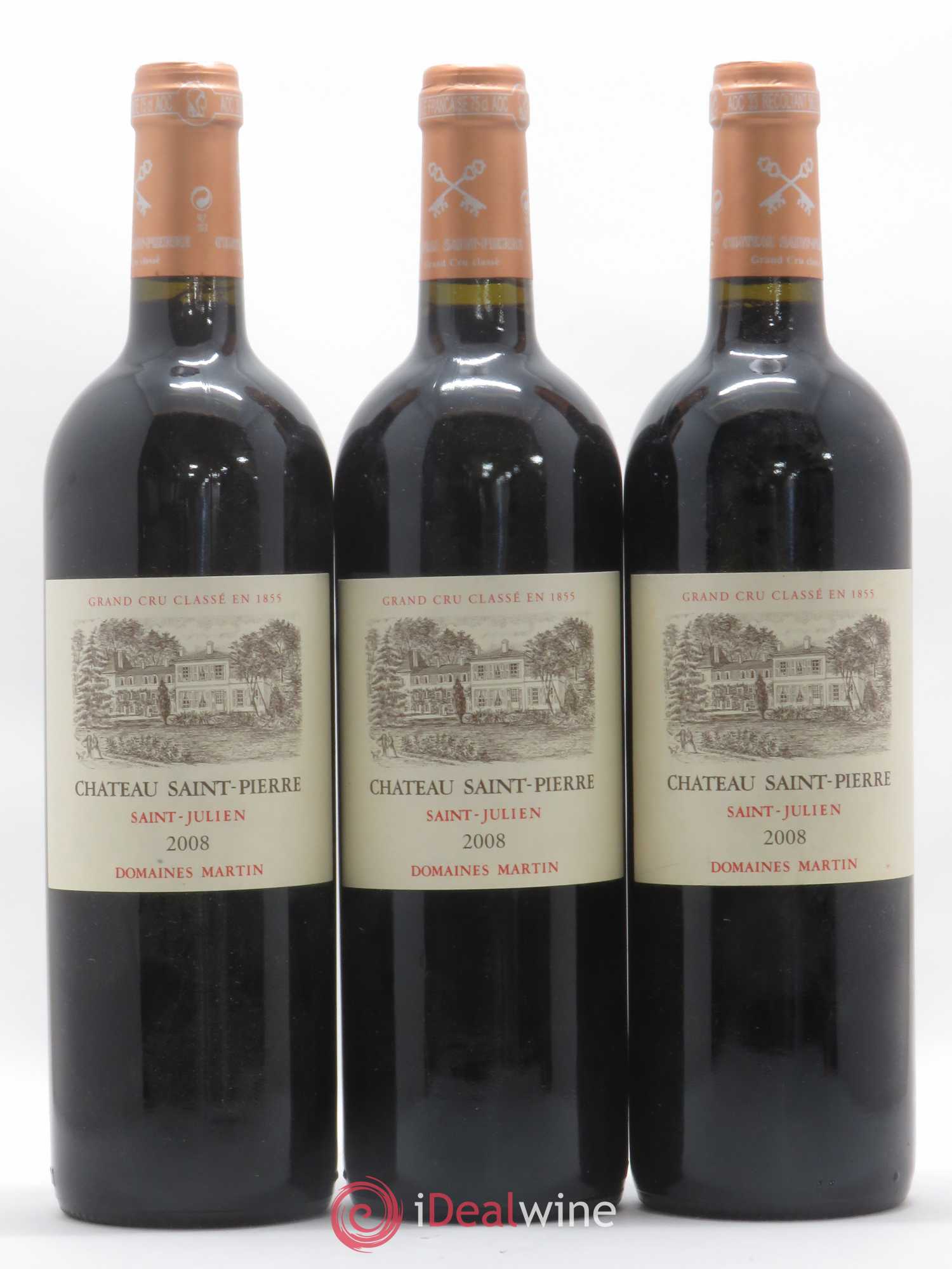 Château Saint-Pierre 4ème Grand Cru Classé 2008 - Lot de 3 bouteilles - 0