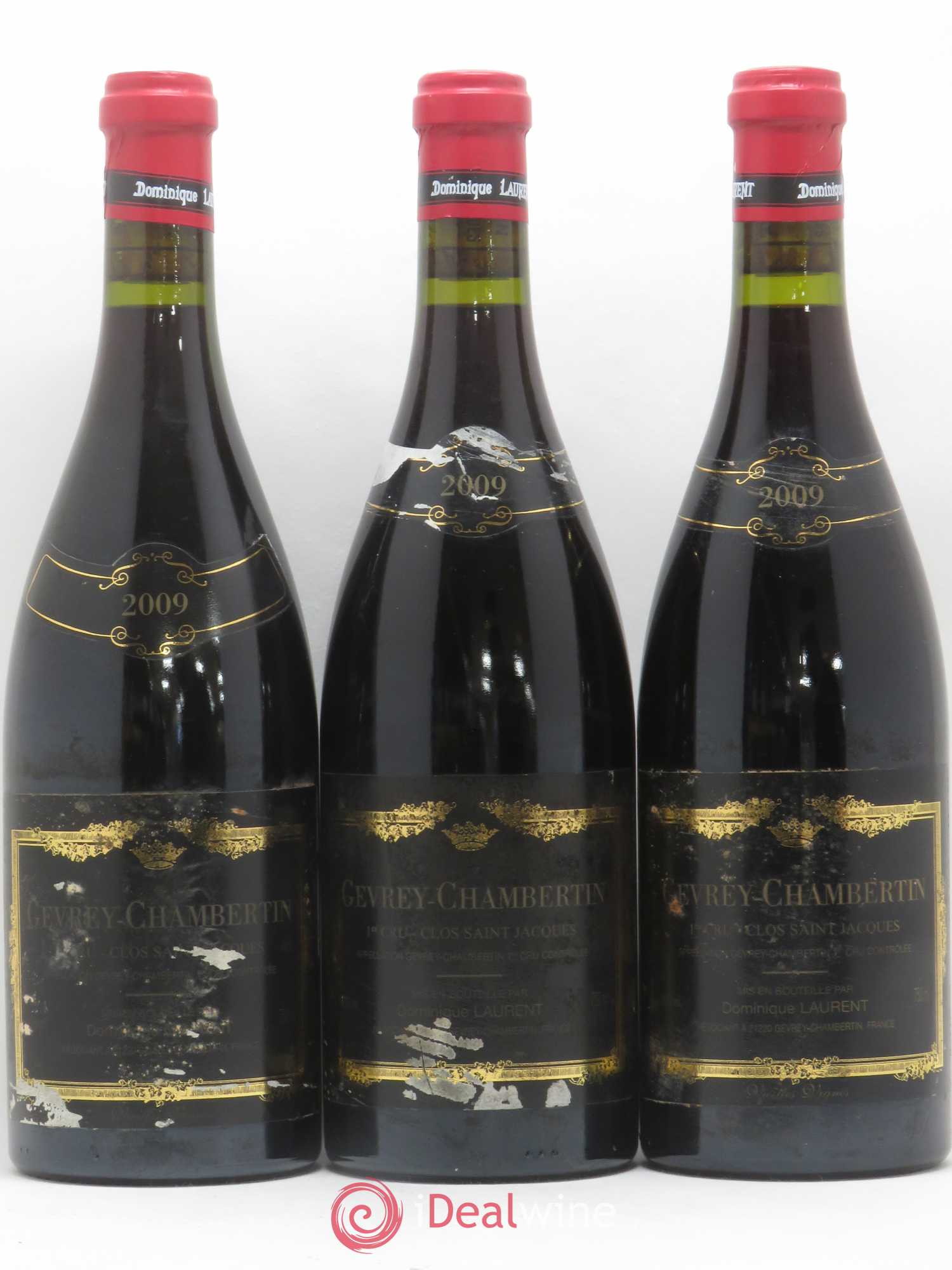 Gevrey-Chambertin 1er Cru Clos Saint Jacques Dominique Laurent 2009 - Lot de 3 bouteilles - 0