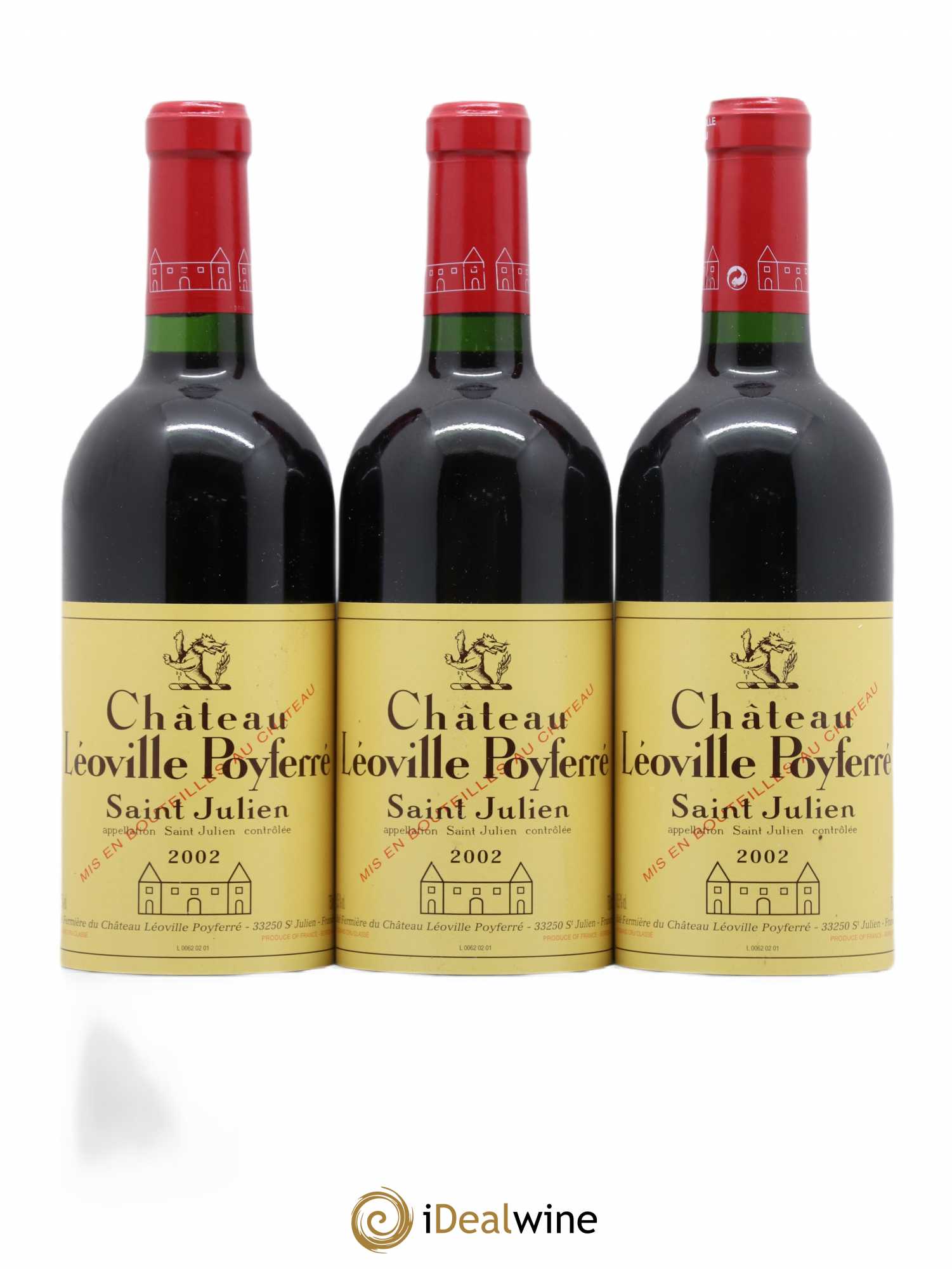 Château Léoville Poyferré 2ème Grand Cru Classé 2002 - Lot de 3 bouteilles - 0