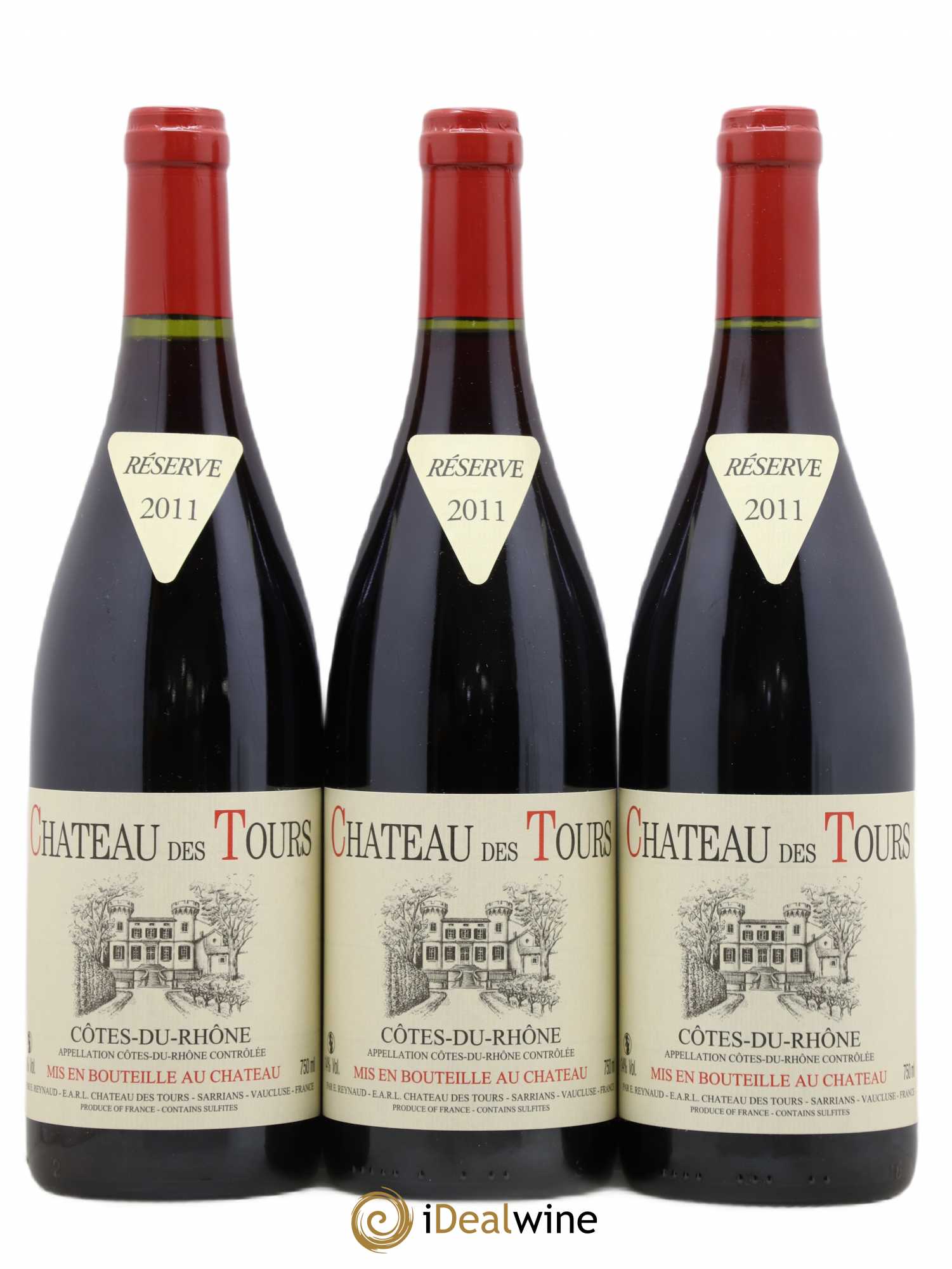 Côtes-du-Rhône Château des Tours Emmanuel Reynaud 2011 - Lot de 3 bouteilles - 0