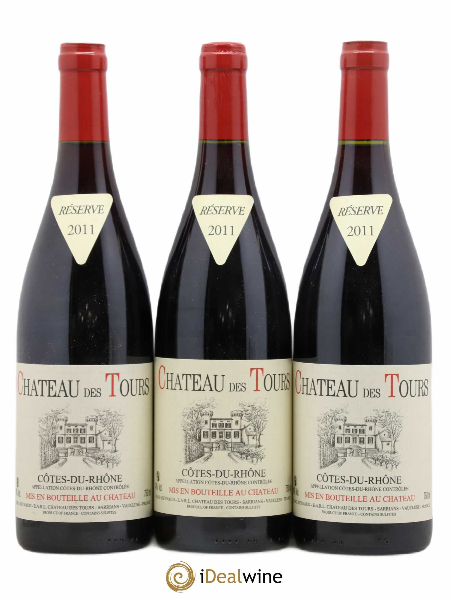 Côtes-du-Rhône Château des Tours Emmanuel Reynaud 2011 - Lot de 3 bouteilles - 0