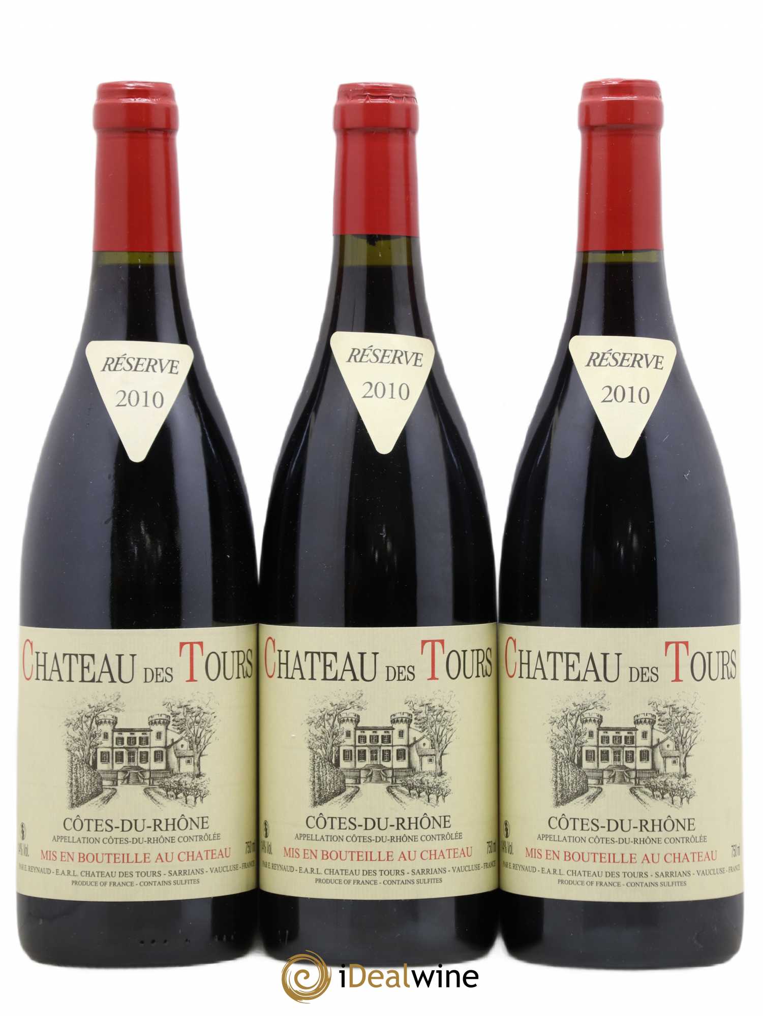 Côtes-du-Rhône Château des Tours Emmanuel Reynaud 2010 - Lot de 3 bouteilles - 0