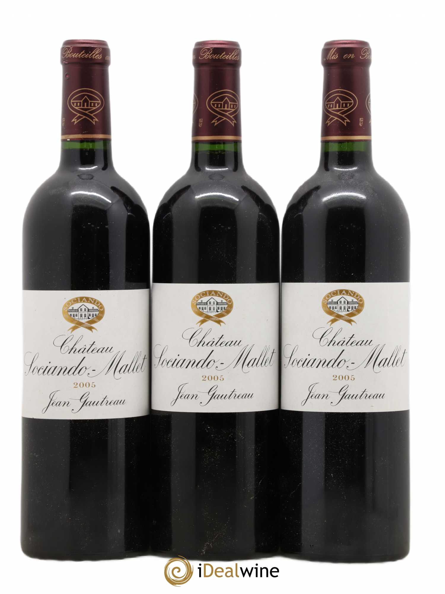 Château Sociando Mallet 2005 - Lot de 3 bouteilles - 0