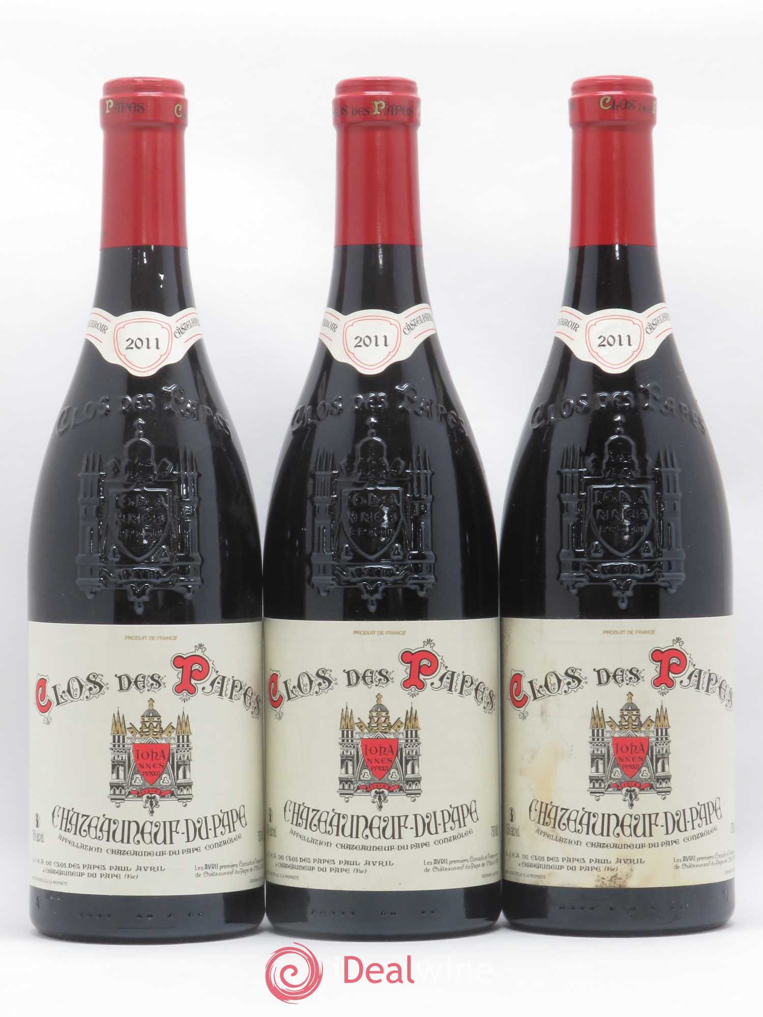 Châteauneuf-du-Pape Clos des Papes - Paul Avril 2011 - Lot de 3 bouteilles - 0