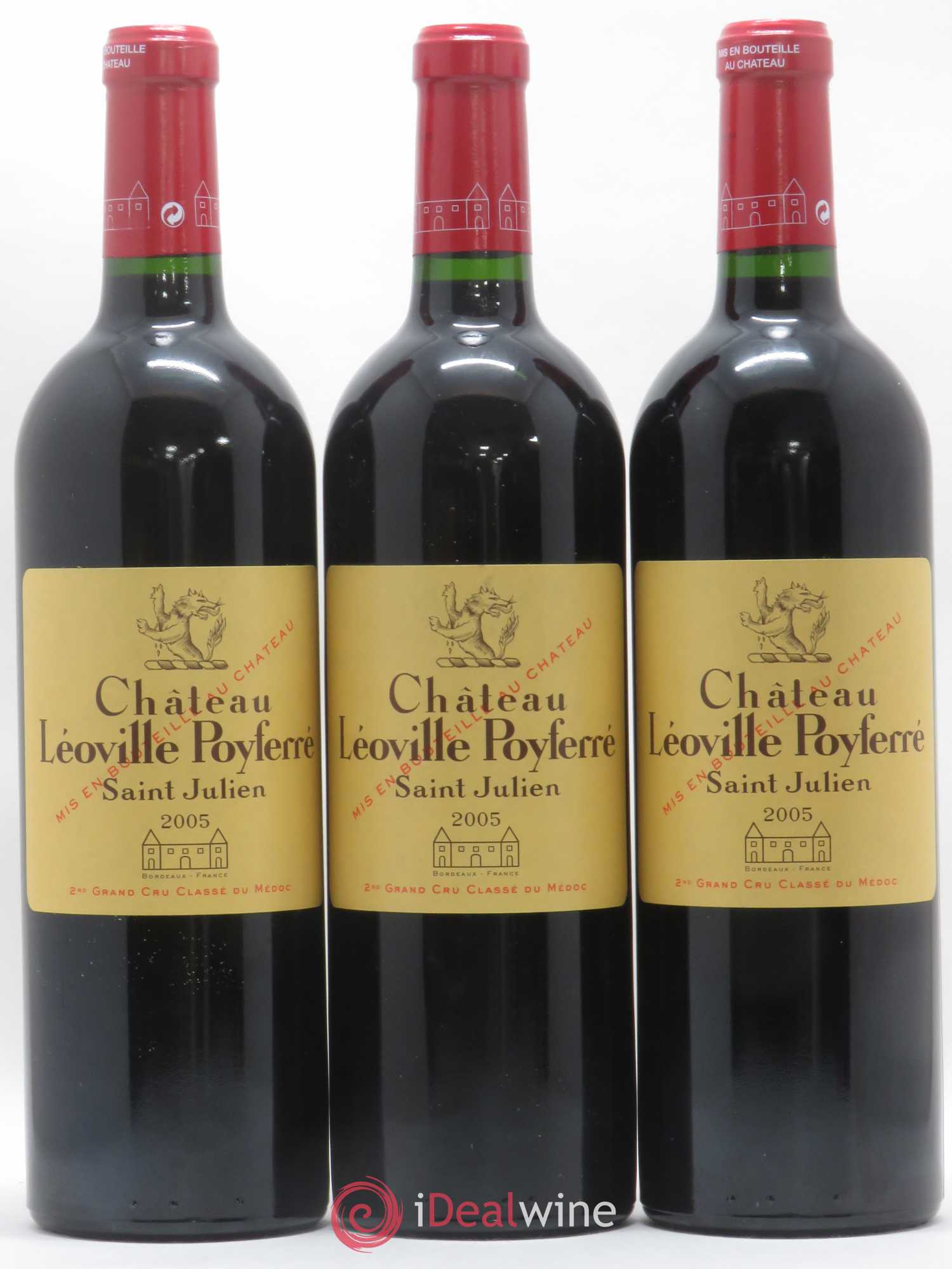Château Léoville Poyferré 2ème Grand Cru Classé 2005 - Lot de 3 bouteilles - 0