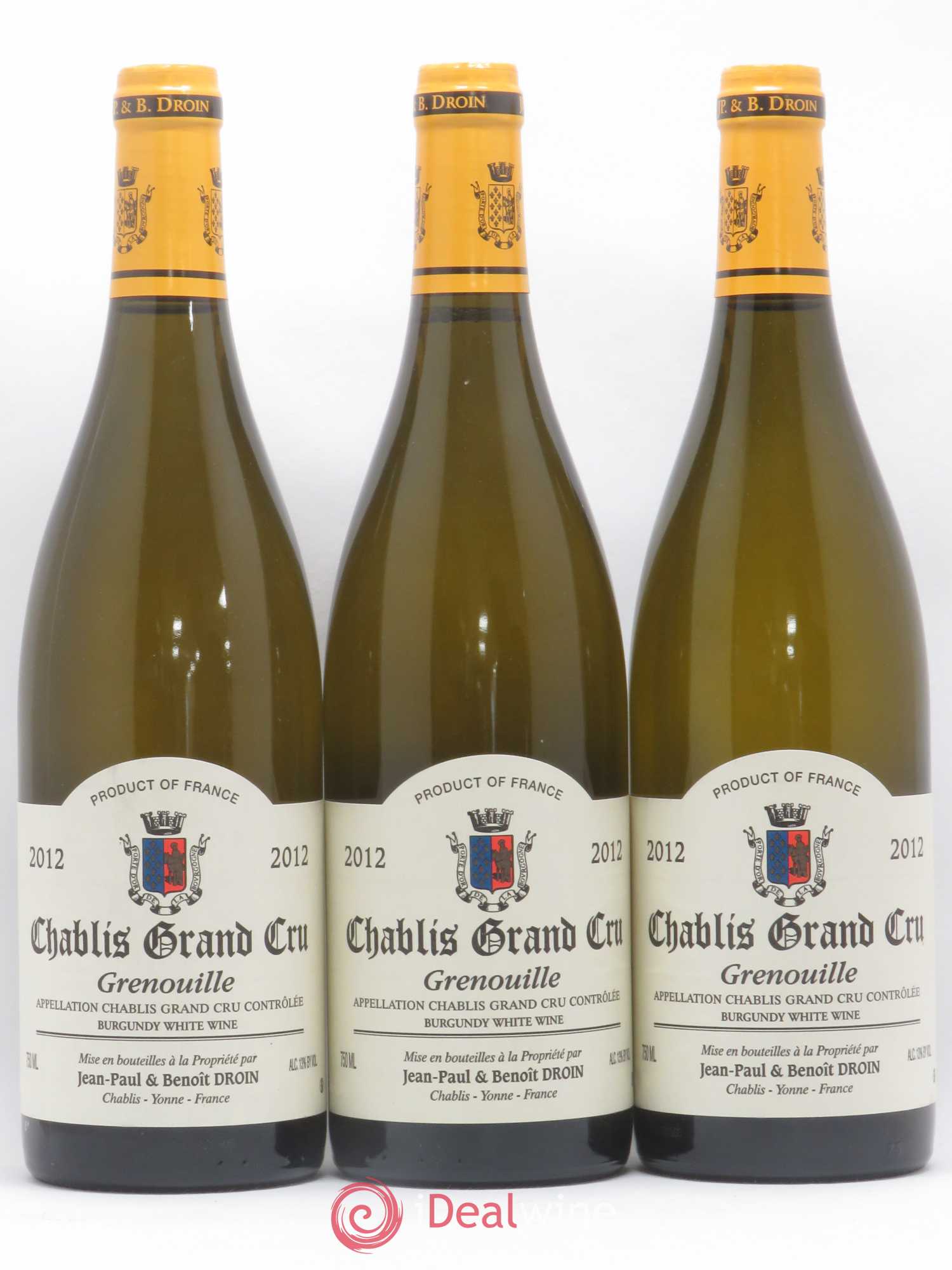 Chablis Grand Cru Grenouilles Jean-Paul & Benoît Droin (Domaine) 2012 - Lot de 3 bouteilles - 0