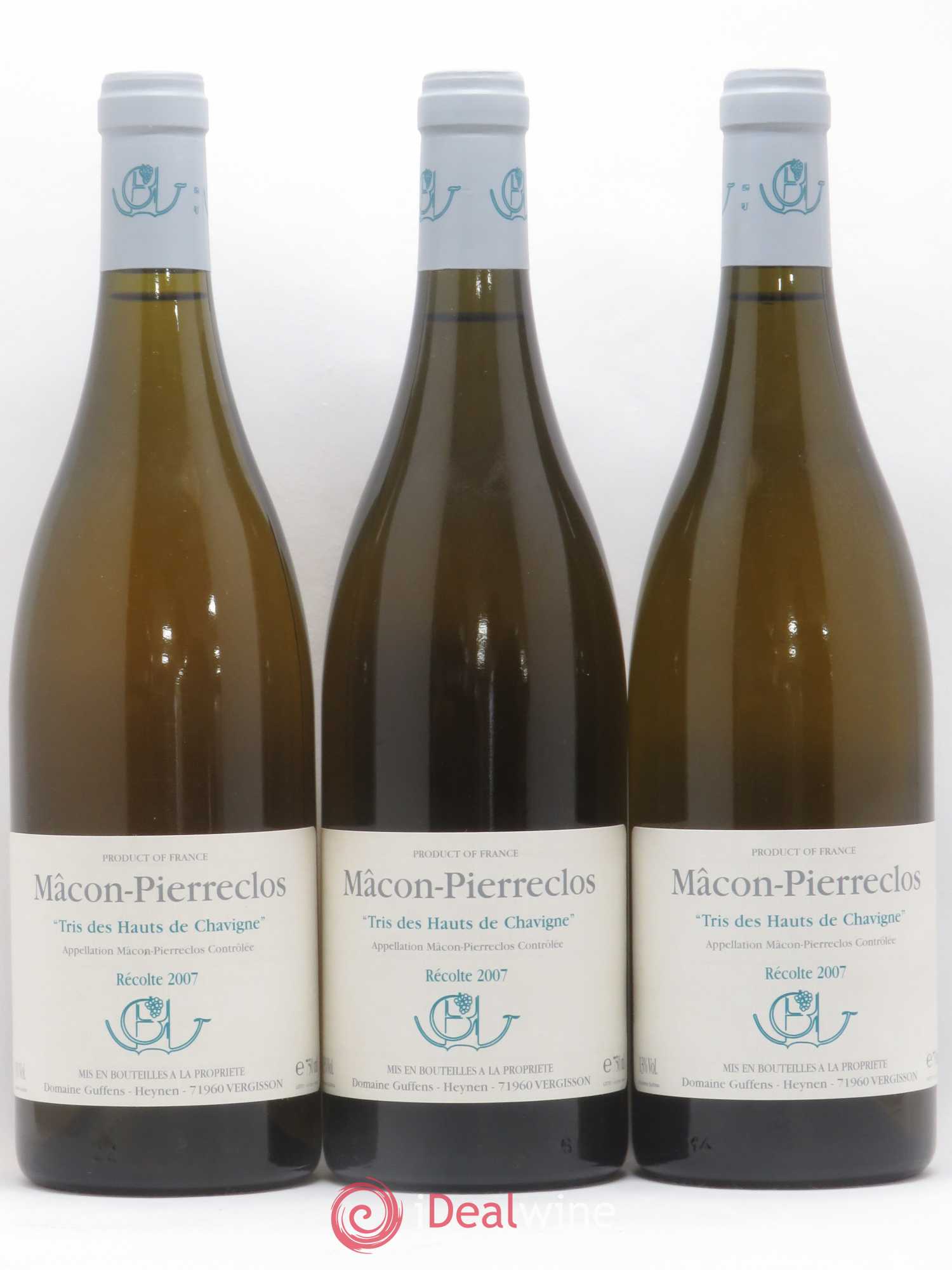 Mâcon-Pierreclos Tris des Hauts de Chavigne Guffens-Heynen 2007 - Lot de 3 bouteilles - 0