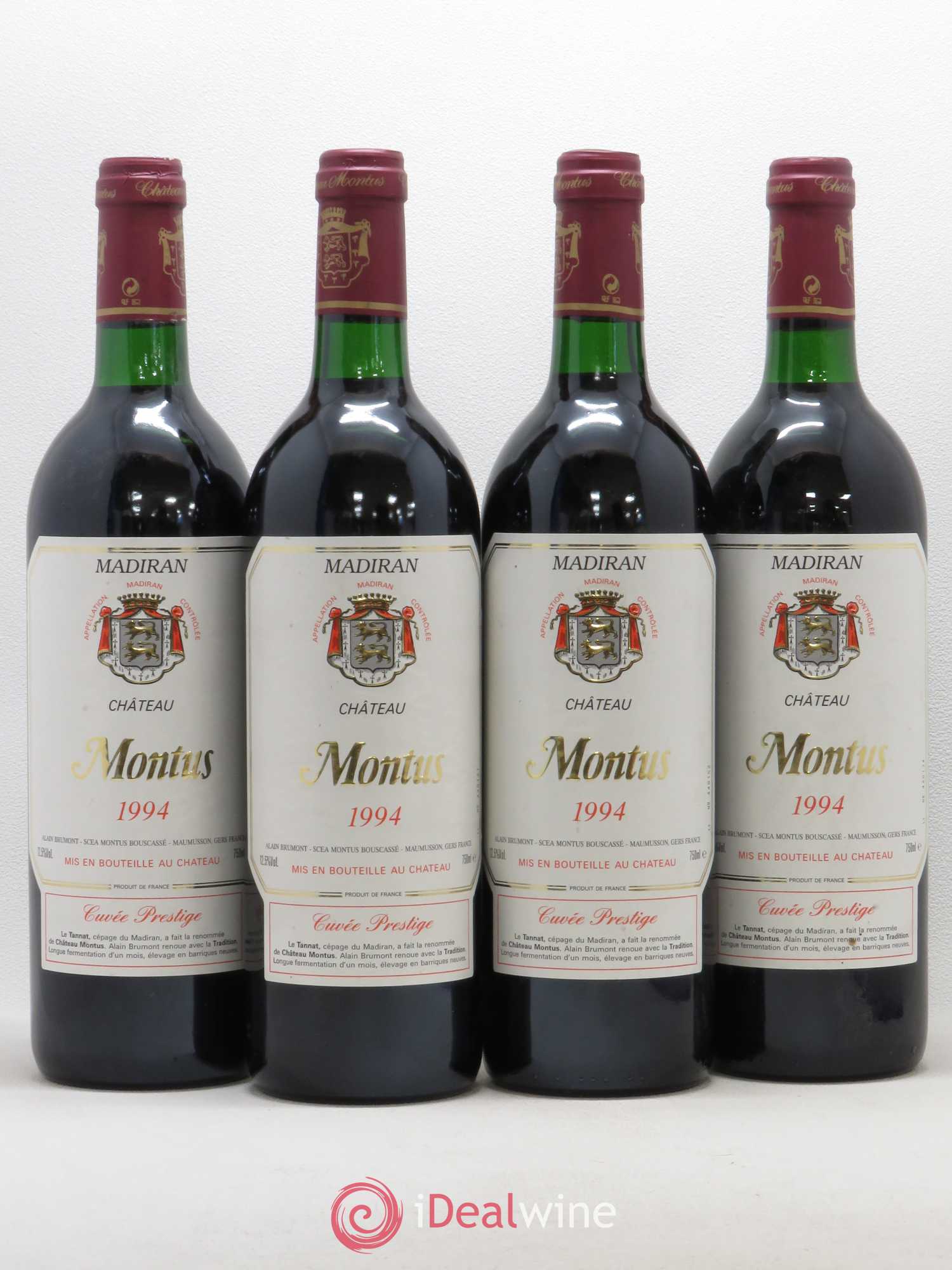 Madiran Château Montus-Prestige Alain Brumont (sans prix de réserve) 1994 - Lot de 4 bouteilles - 0
