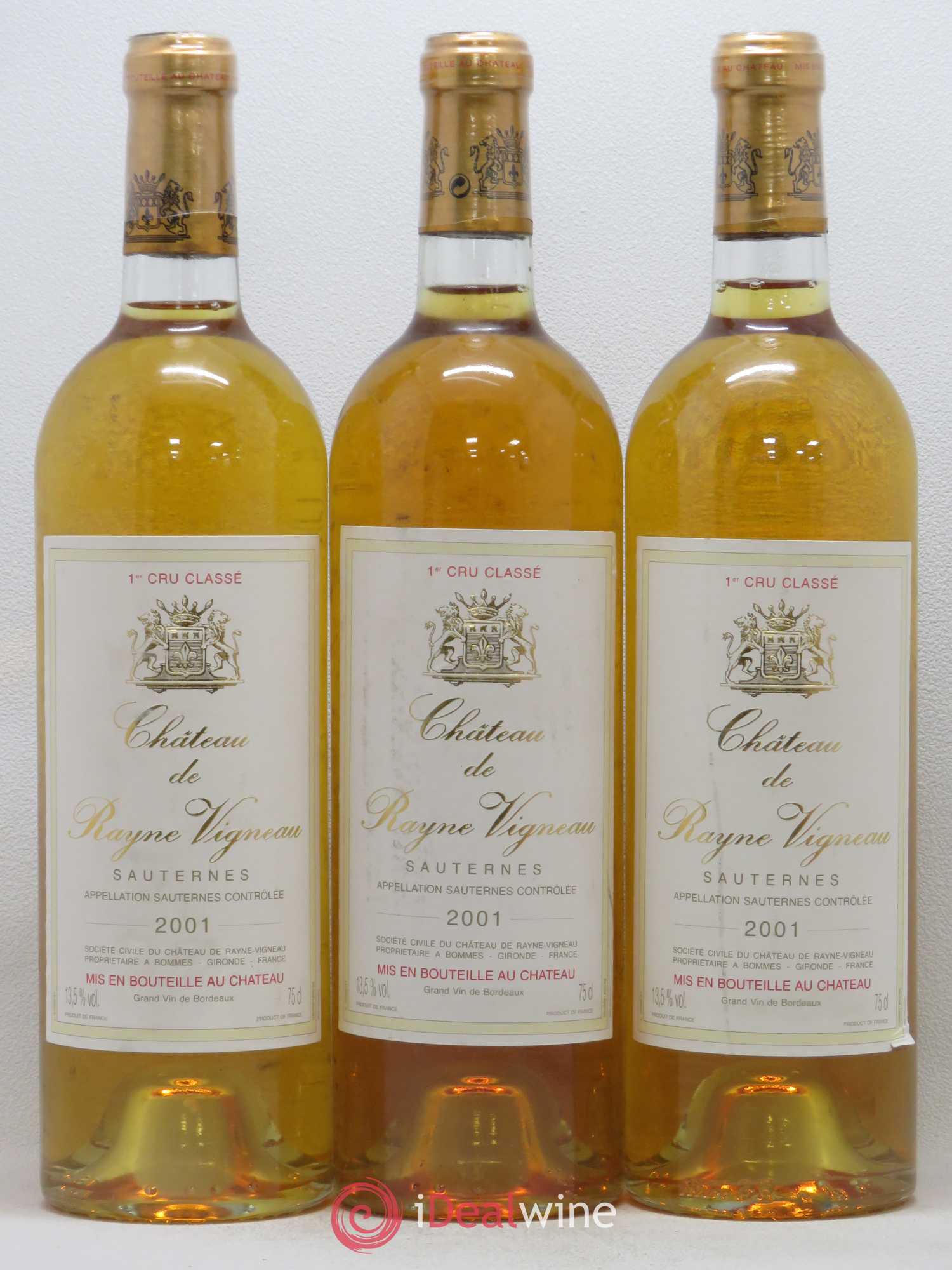 Château de Rayne Vigneau 1er Grand Cru Classé (senza prezzo di riserva) 2001 - Lotto di 3 bottiglie - 0