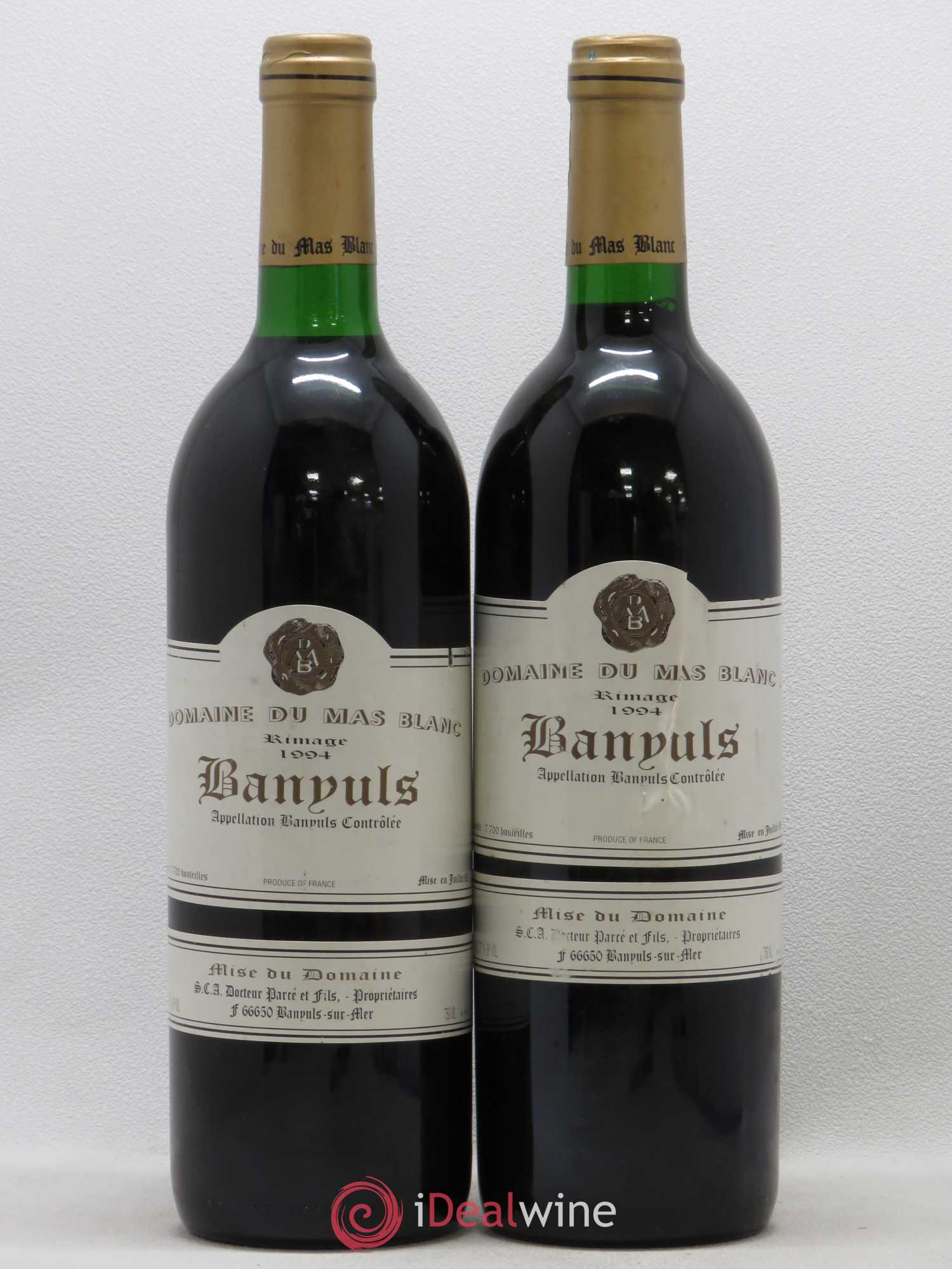 Banyuls Rimage Parcé et Fils (sans prix de réserve) 1994 - Posten von 2 Flaschen - 0