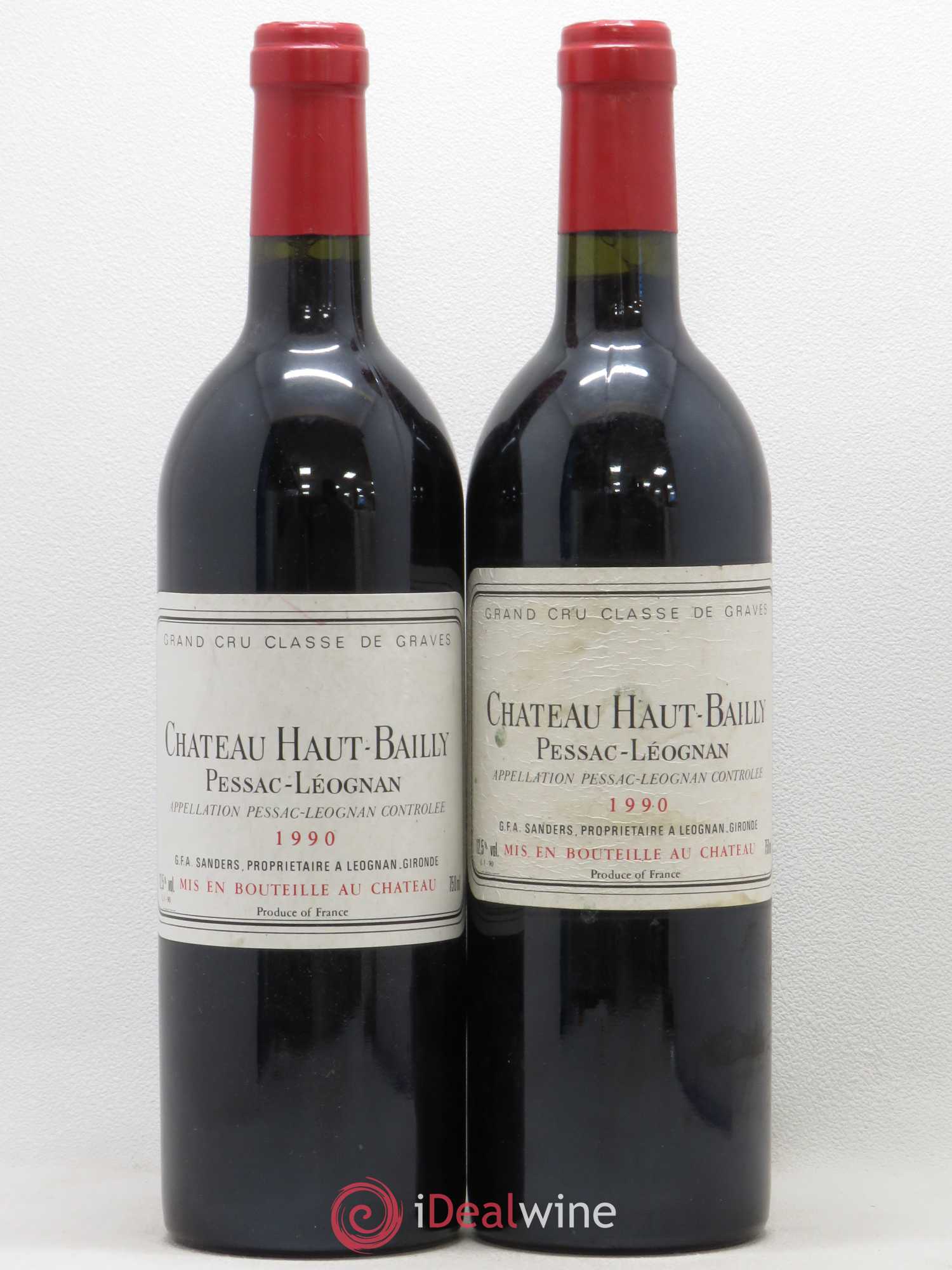 Château Haut-Bailly Cru Classé de Graves 1990 - Lot de 2 bouteilles - 0