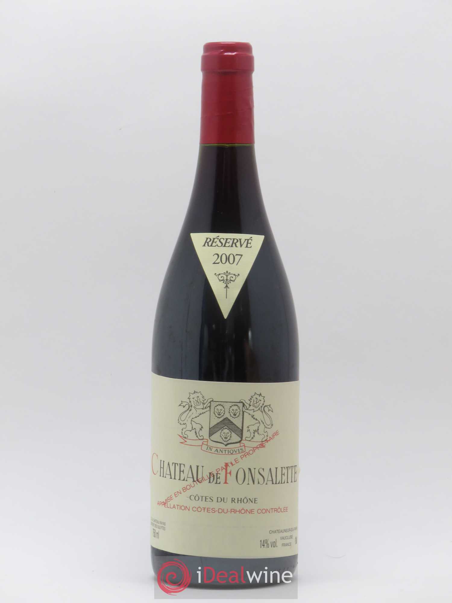 Côtes-du-Rhône Château de Fonsalette Emmanuel Reynaud 2007 - Lot de 1 bouteille - 0