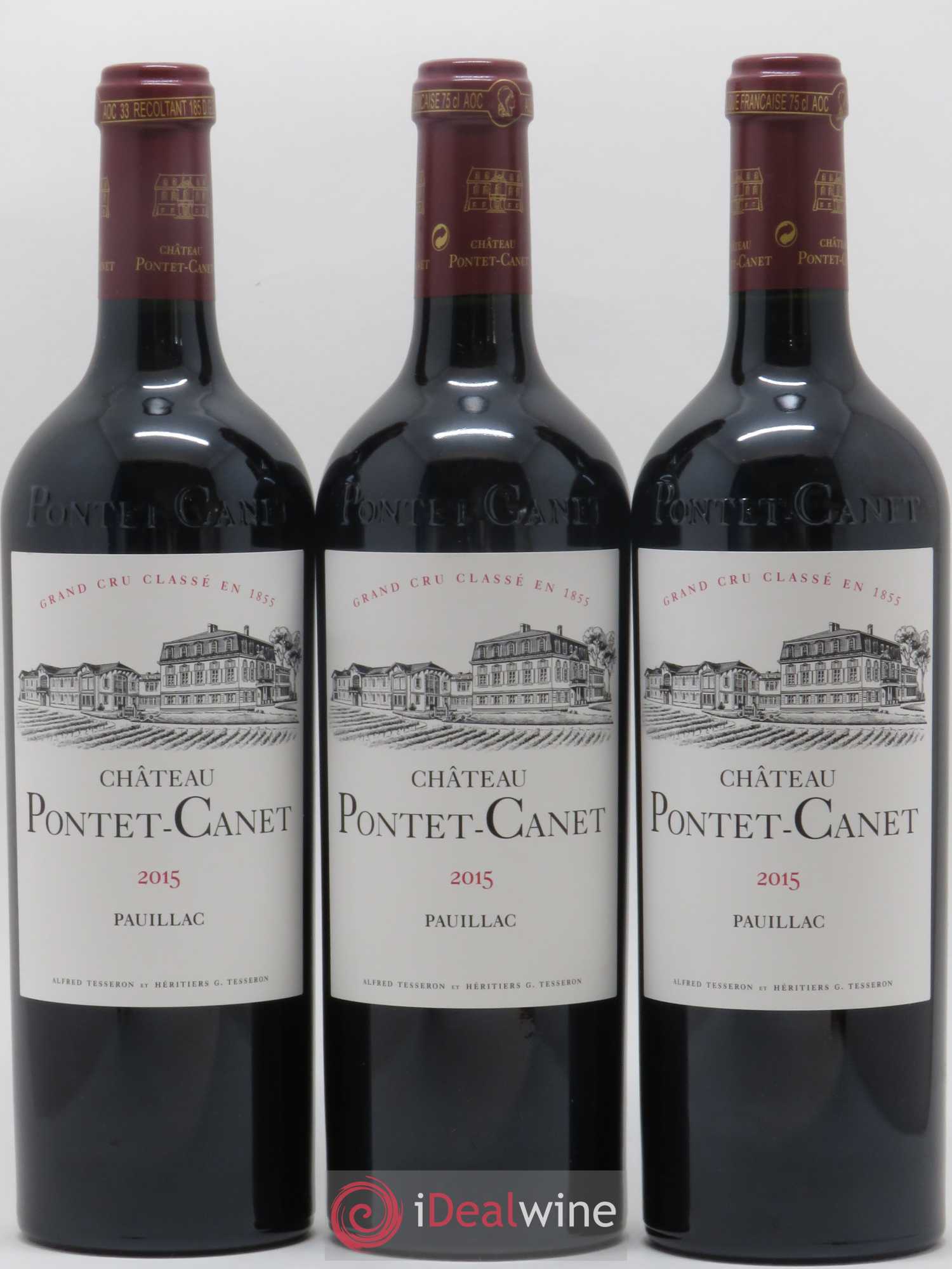 Château Pontet Canet 5ème Grand Cru Classé 2015 - Lot de 3 bouteilles - 0