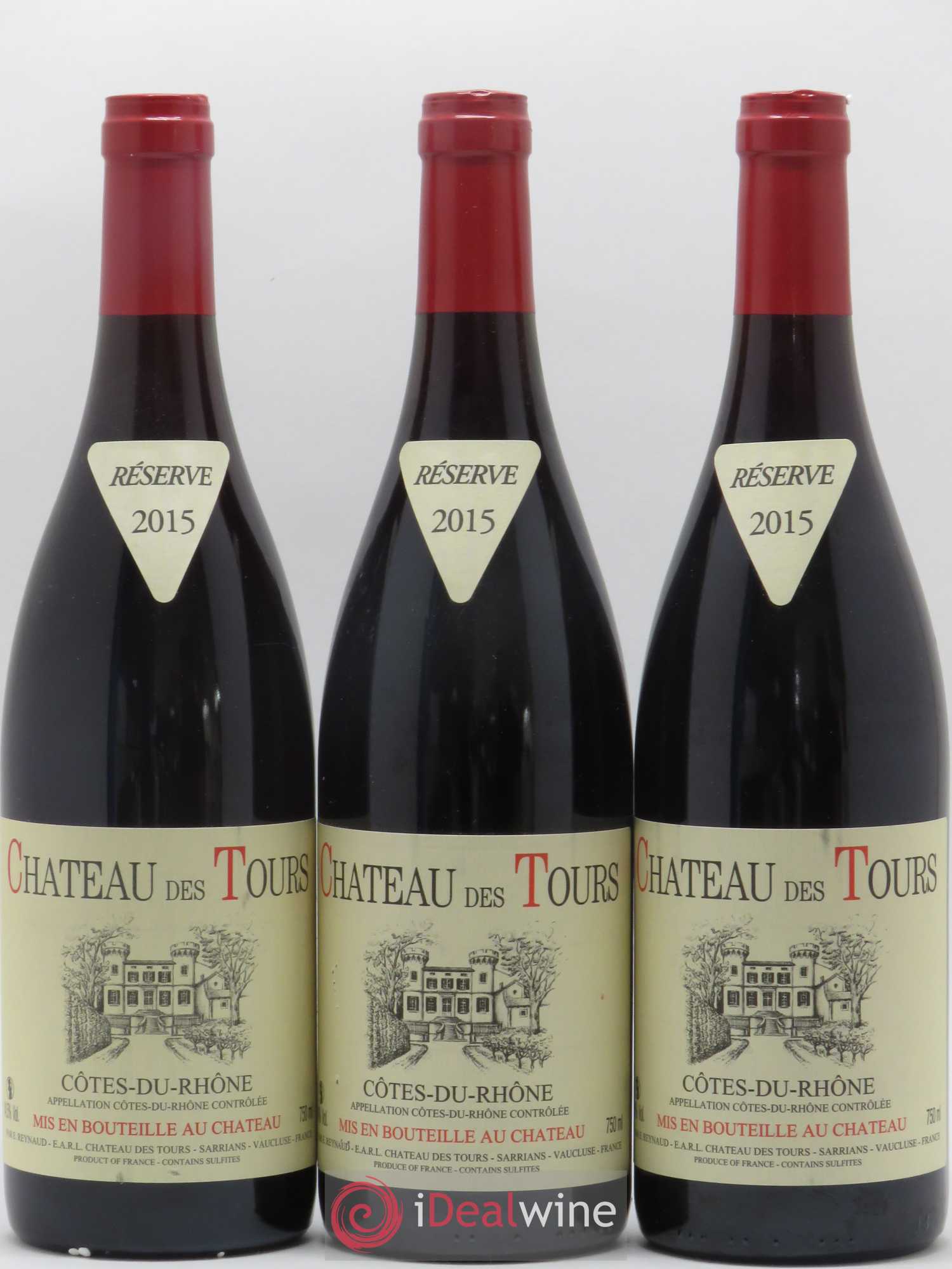 Côtes-du-Rhône Château des Tours Emmanuel Reynaud 2015 - Lot de 3 bouteilles - 0