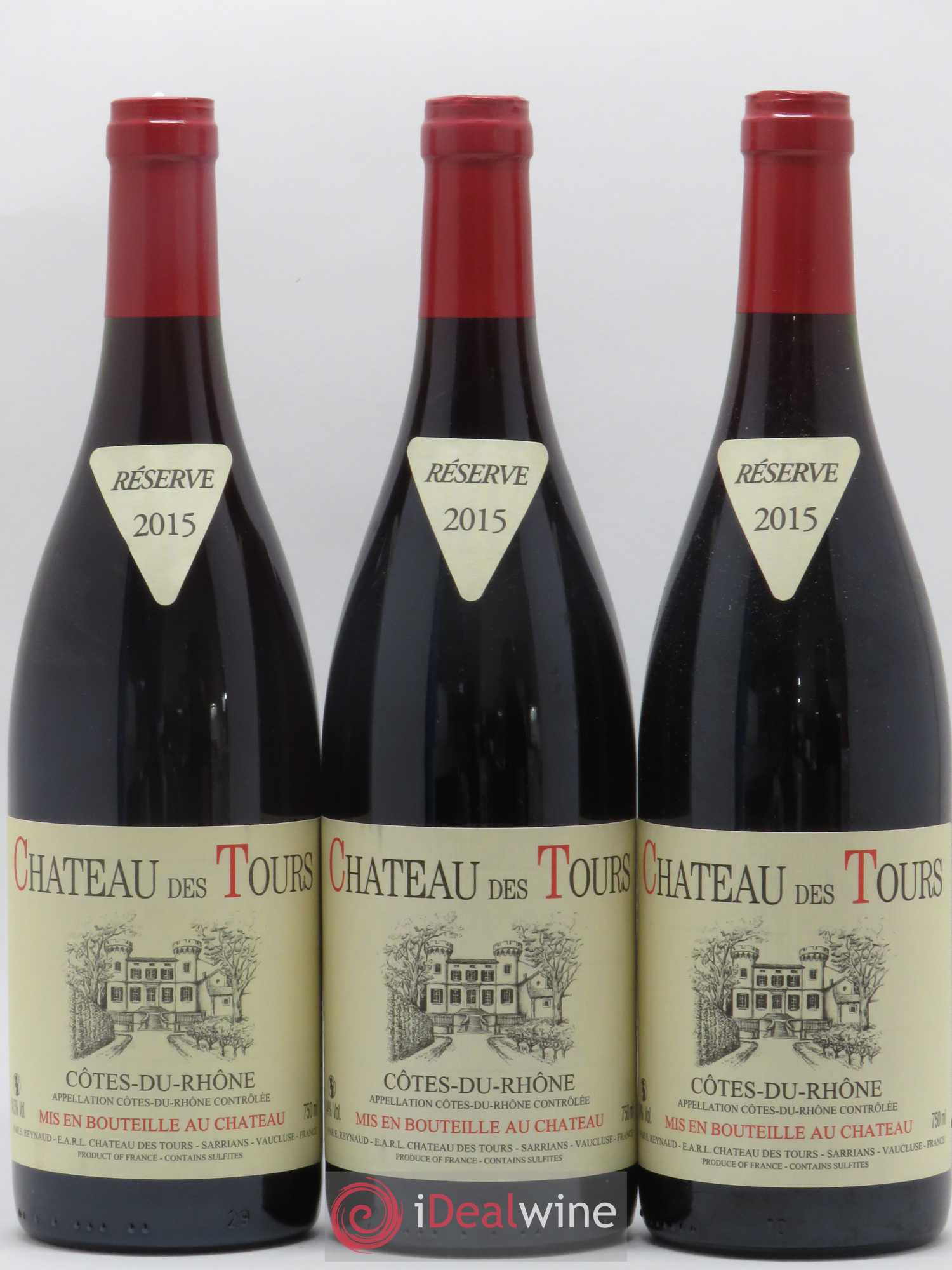 Côtes-du-Rhône Château des Tours Emmanuel Reynaud 2015 - Lot de 3 bouteilles - 0
