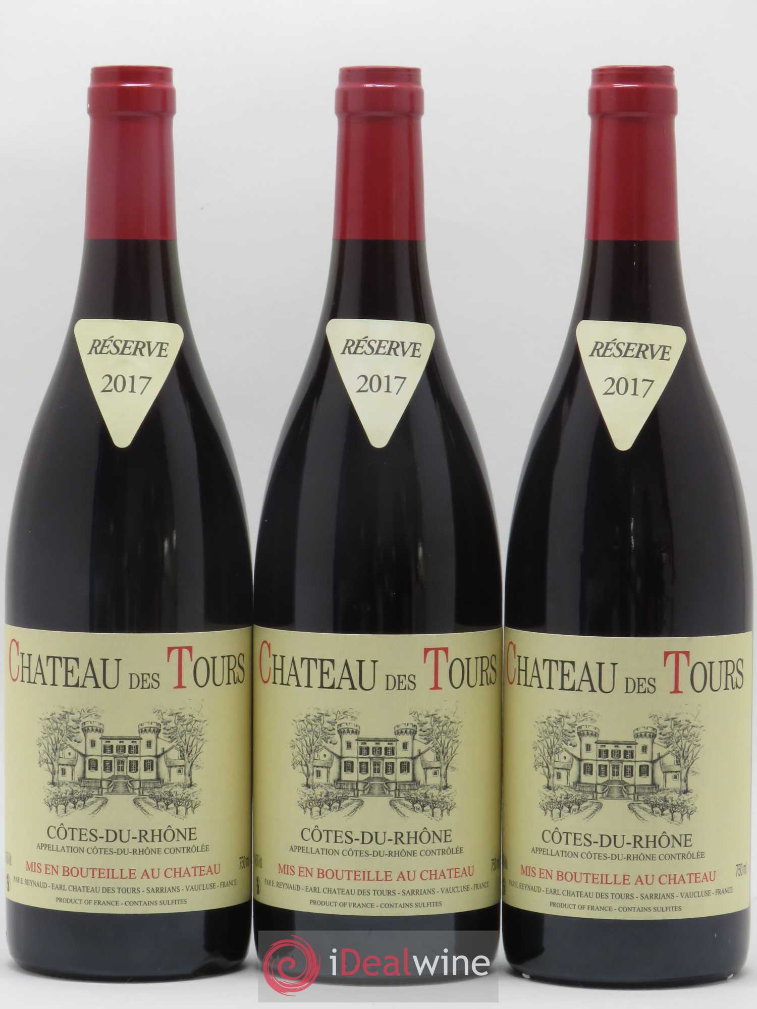 Côtes-du-Rhône Château des Tours Emmanuel Reynaud 2017 - Lot de 3 bouteilles - 0